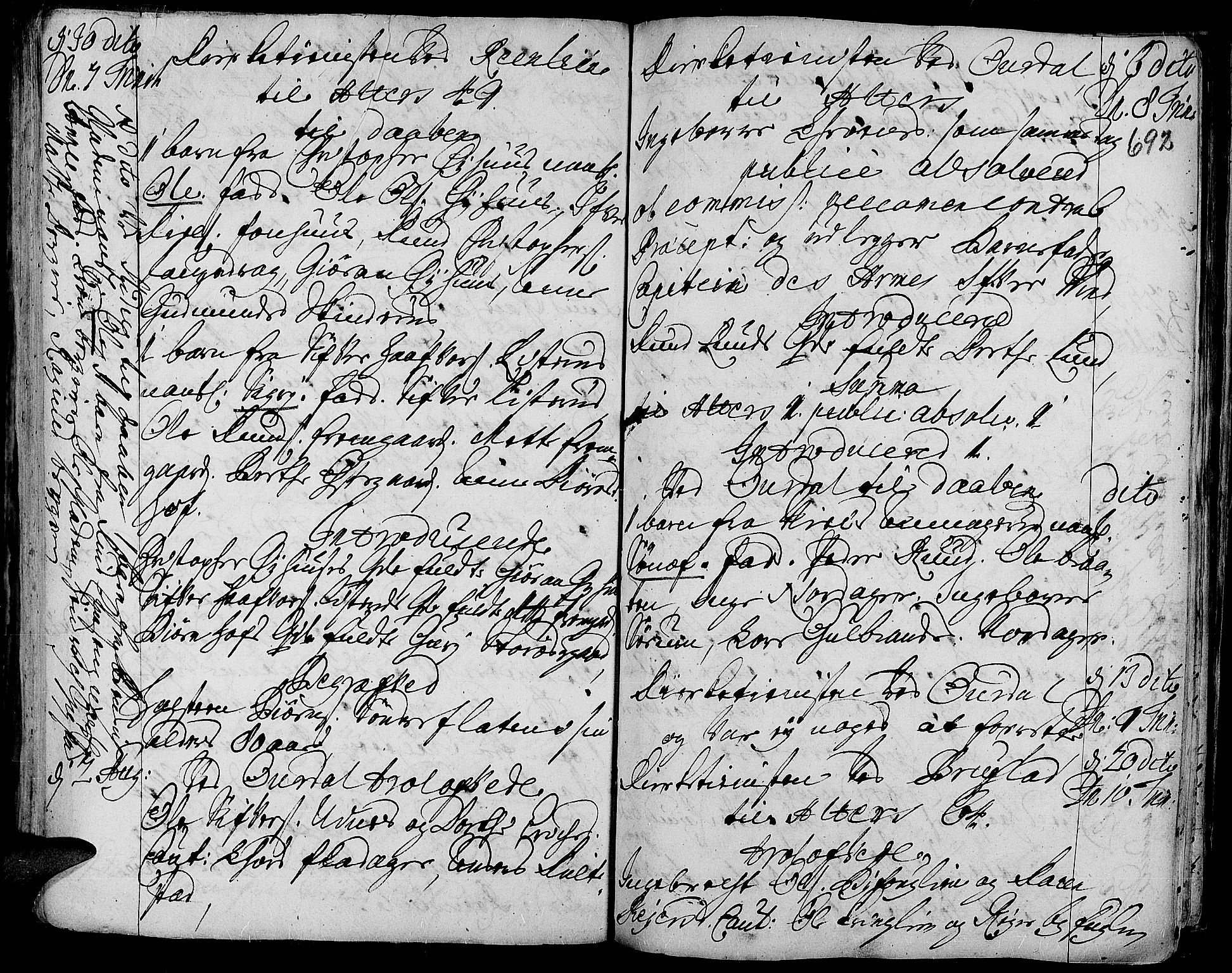 Aurdal prestekontor, SAH/PREST-126/H/Ha/Haa/L0001: Parish register (official) no. 1-3, 1692-1730, p. 692