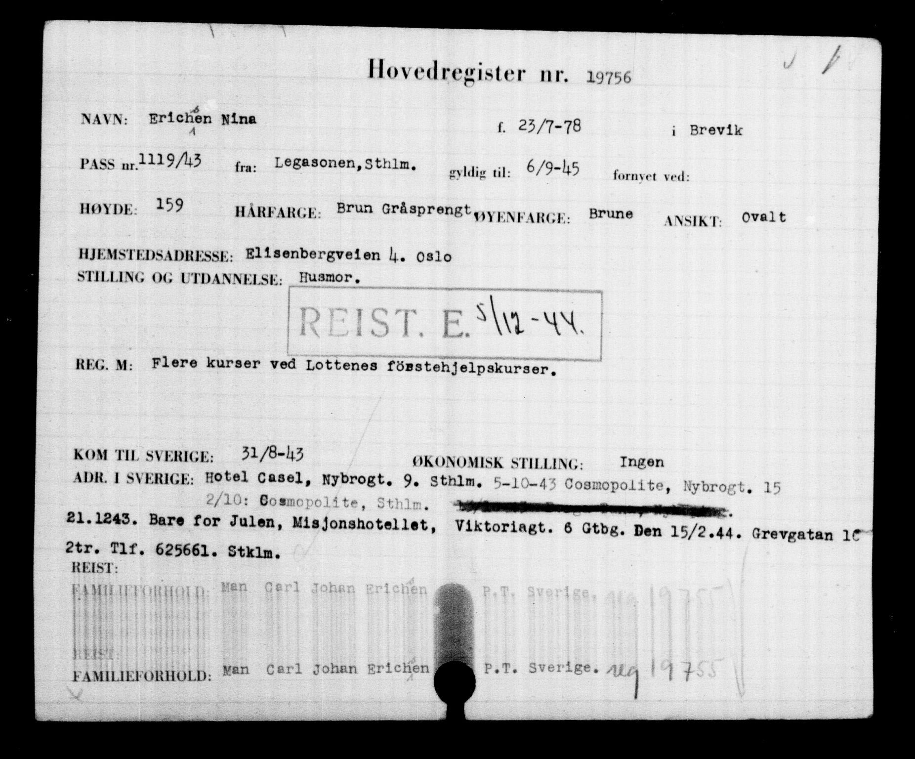 Den Kgl. Norske Legasjons Flyktningskontor, AV/RA-S-6753/V/Va/L0009: Kjesäterkartoteket.  Flyktningenr. 18502-22048, 1940-1945, p. 1412