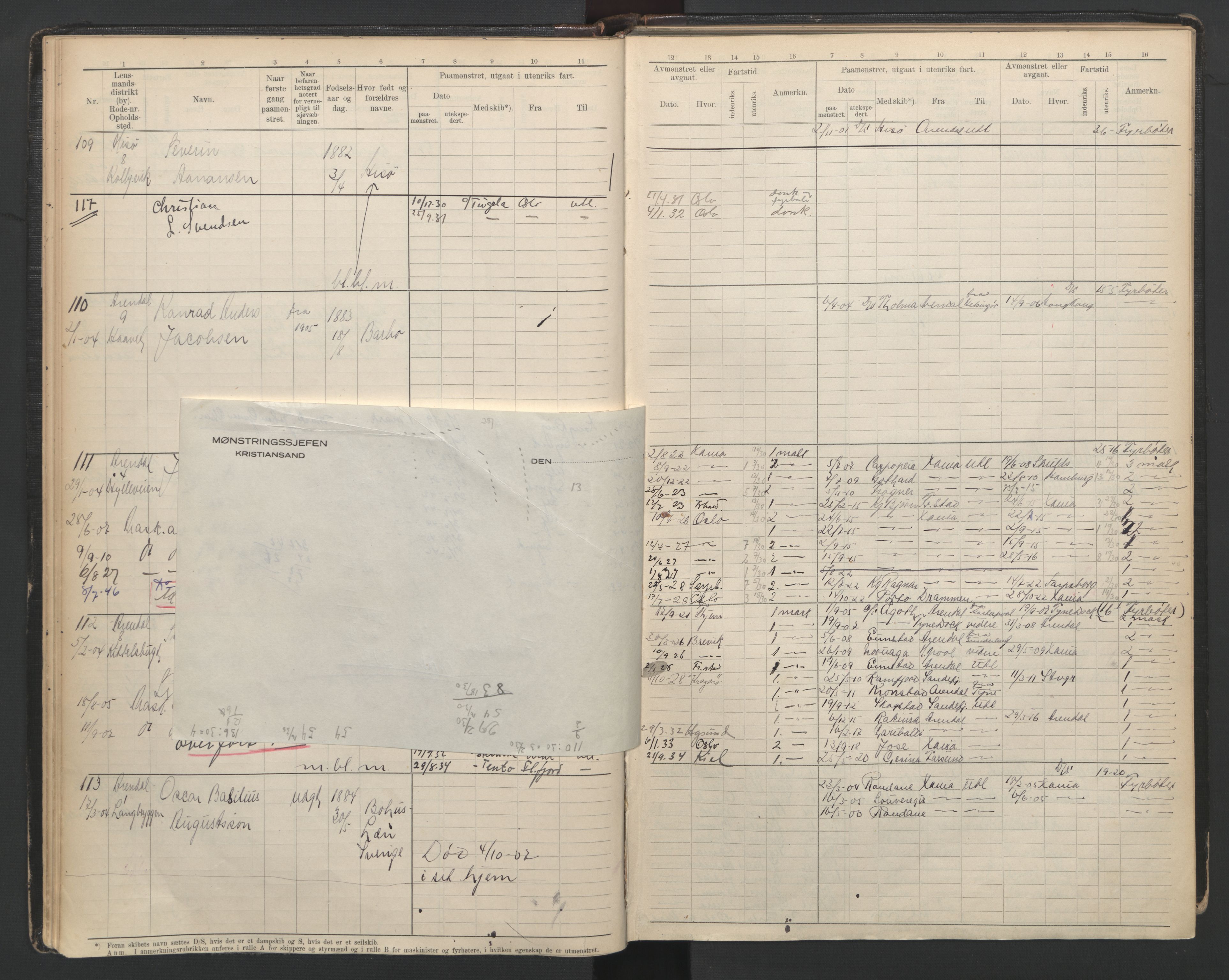 Arendal mønstringskrets, AV/SAK-2031-0012/F/Fb/L0005: Hovedrulle B nr 1-1000, E-6, 1888-1948, p. 27