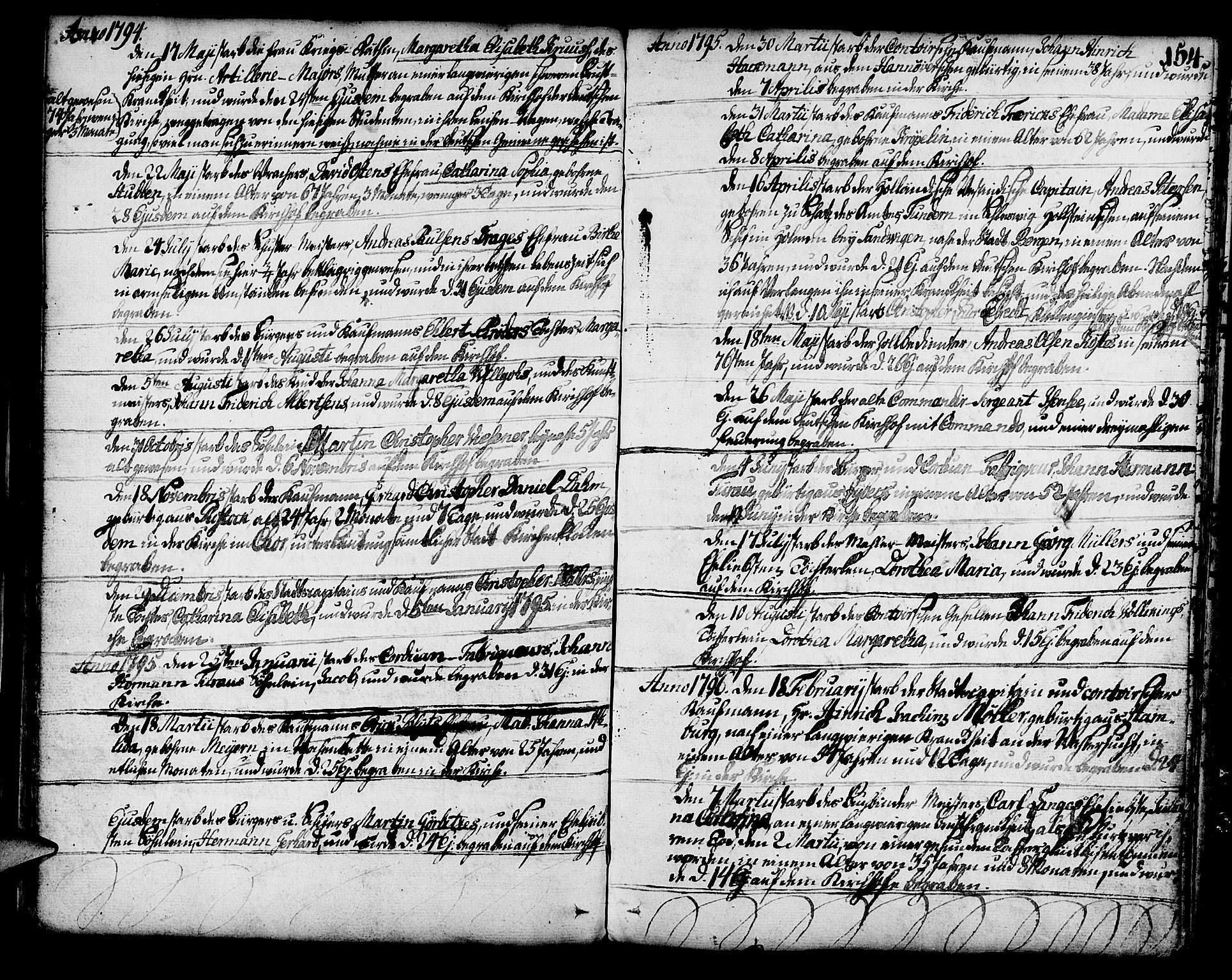 Mariakirken Sokneprestembete, SAB/A-76901/H/Haa/L0003: Parish register (official) no. A 3, 1786-1815, p. 154