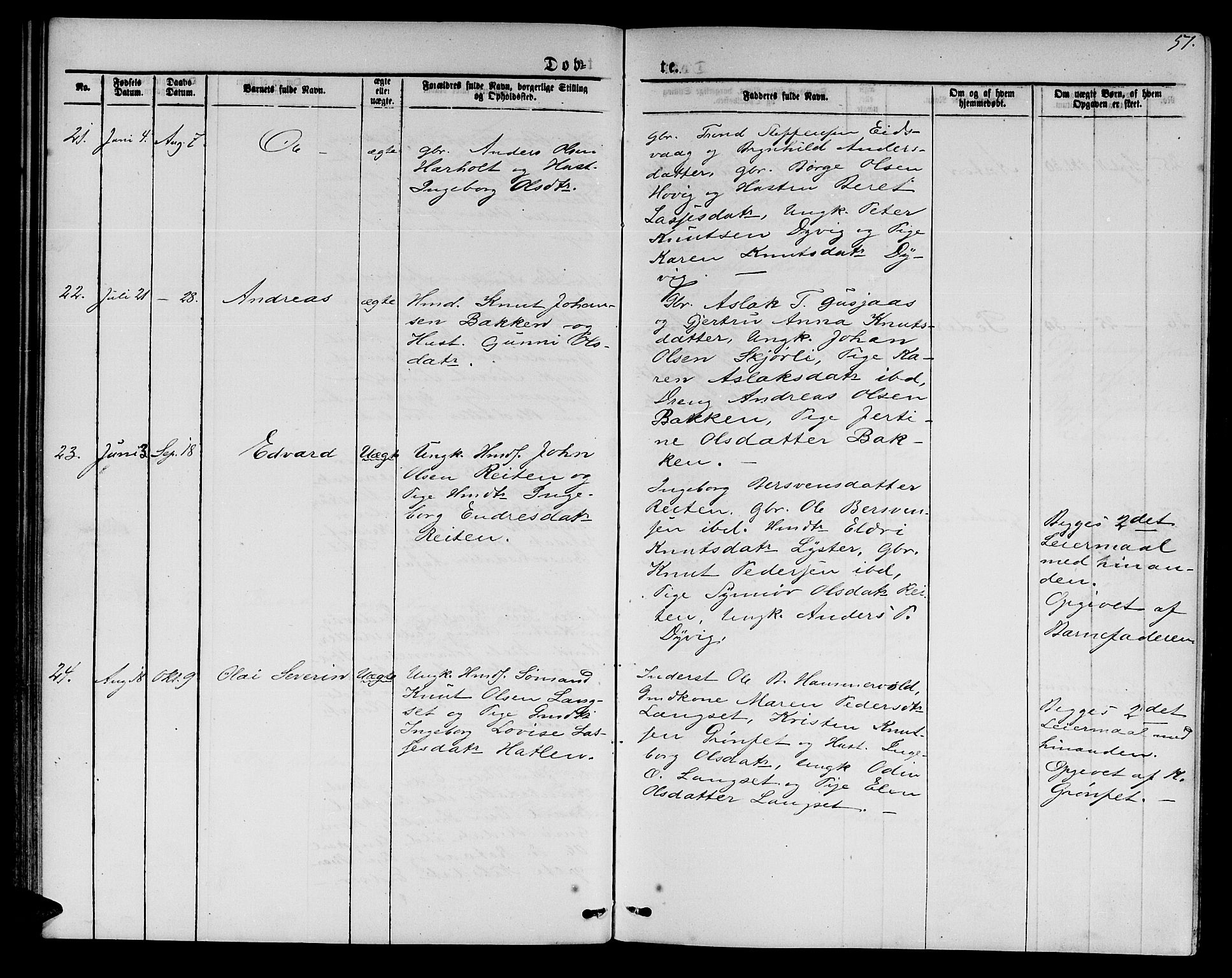 Ministerialprotokoller, klokkerbøker og fødselsregistre - Møre og Romsdal, AV/SAT-A-1454/551/L0630: Parish register (copy) no. 551C02, 1867-1885, p. 51