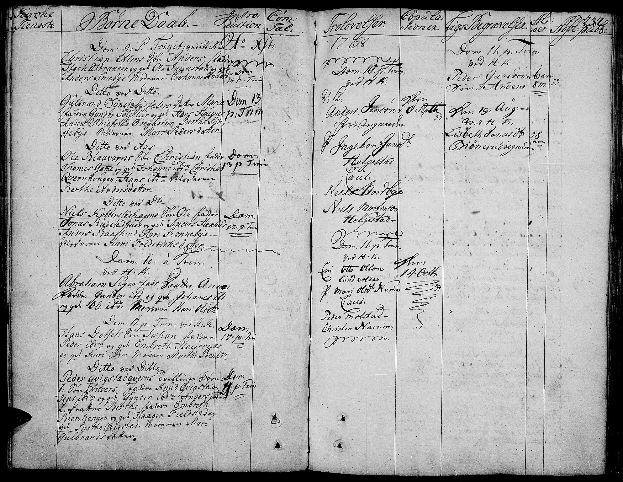 Toten prestekontor, SAH/PREST-102/H/Ha/Haa/L0005: Parish register (official) no. 5, 1761-1772, p. 232