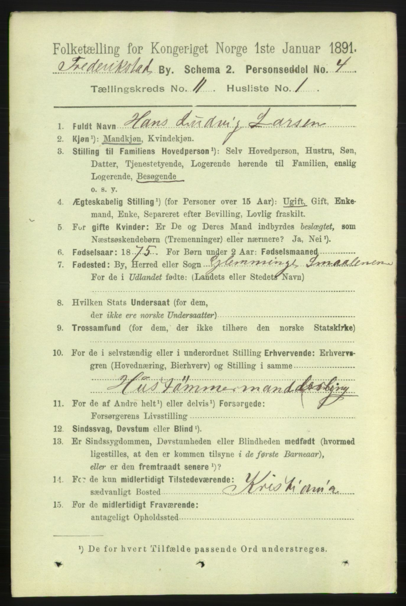 RA, 1891 census for 0103 Fredrikstad, 1891, p. 12565