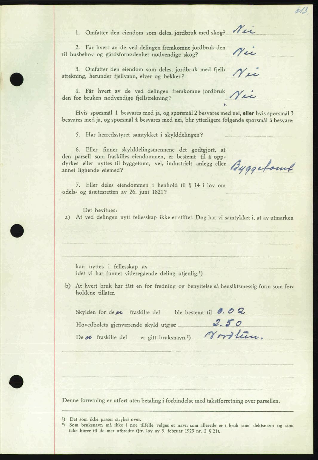 Nordmøre sorenskriveri, AV/SAT-A-4132/1/2/2Ca: Mortgage book no. A112, 1949-1949, Diary no: : 2763/1949