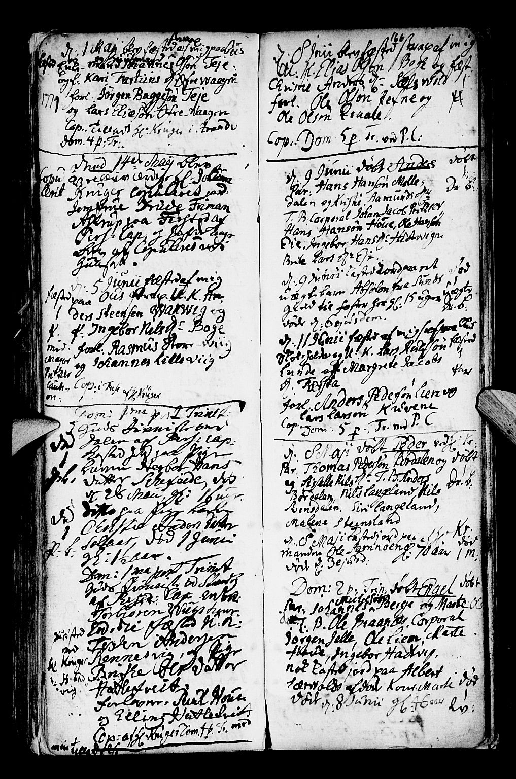 Os sokneprestembete, AV/SAB-A-99929: Parish register (official) no. A 9, 1766-1779, p. 166