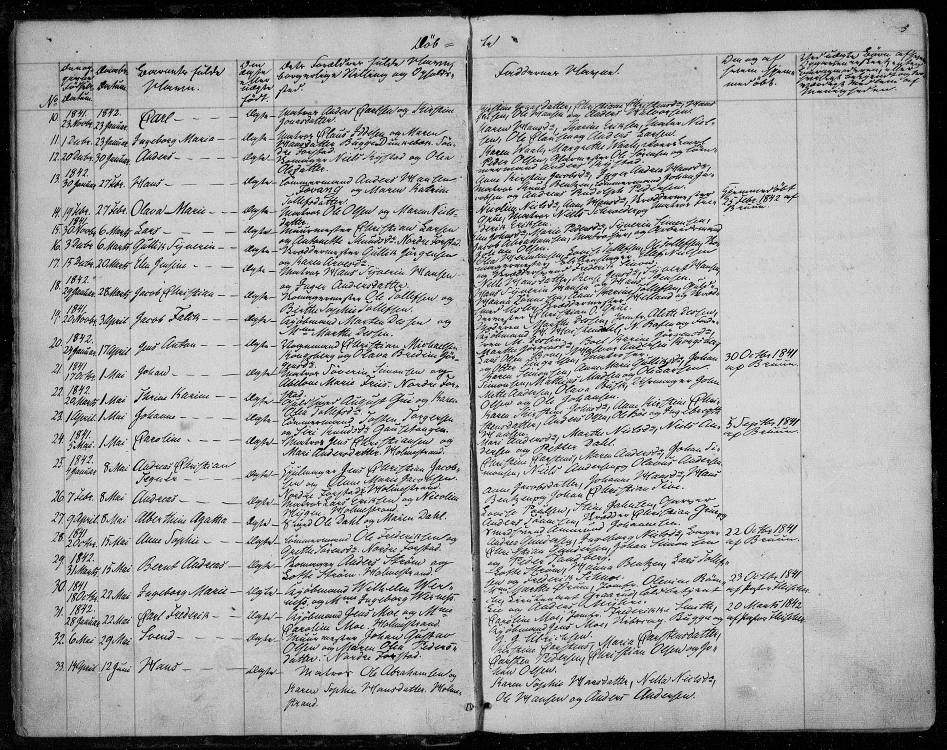 Holmestrand kirkebøker, SAKO/A-346/F/Fa/L0002: Parish register (official) no. 2, 1840-1866, p. 5