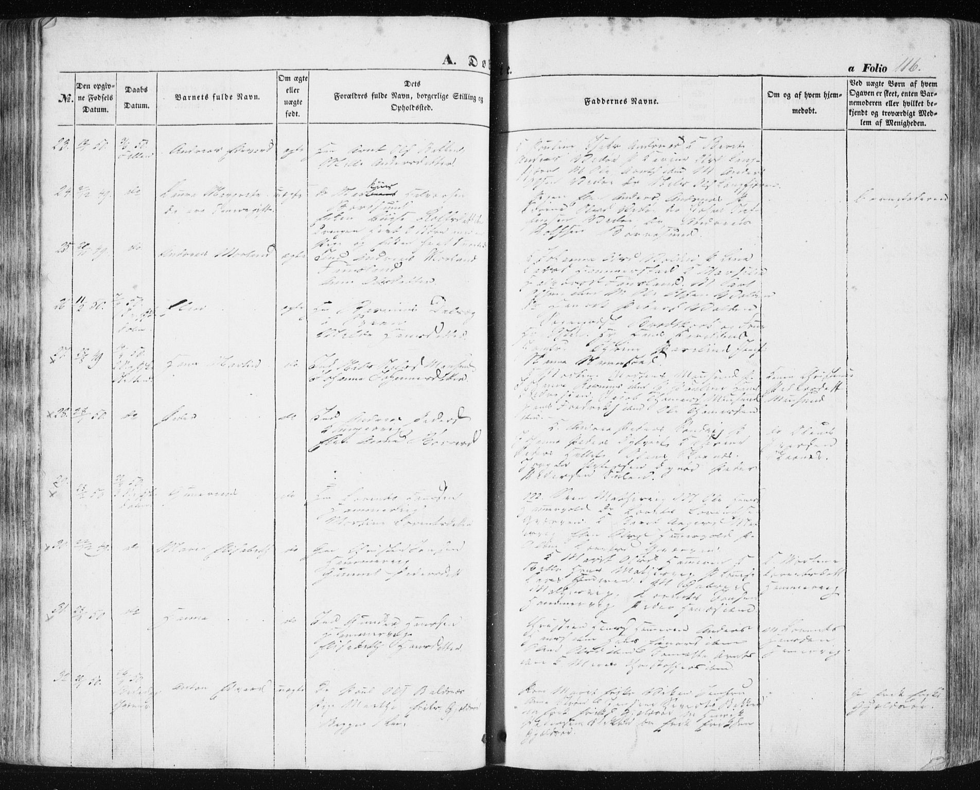 Ministerialprotokoller, klokkerbøker og fødselsregistre - Sør-Trøndelag, AV/SAT-A-1456/634/L0529: Parish register (official) no. 634A05, 1843-1851, p. 116