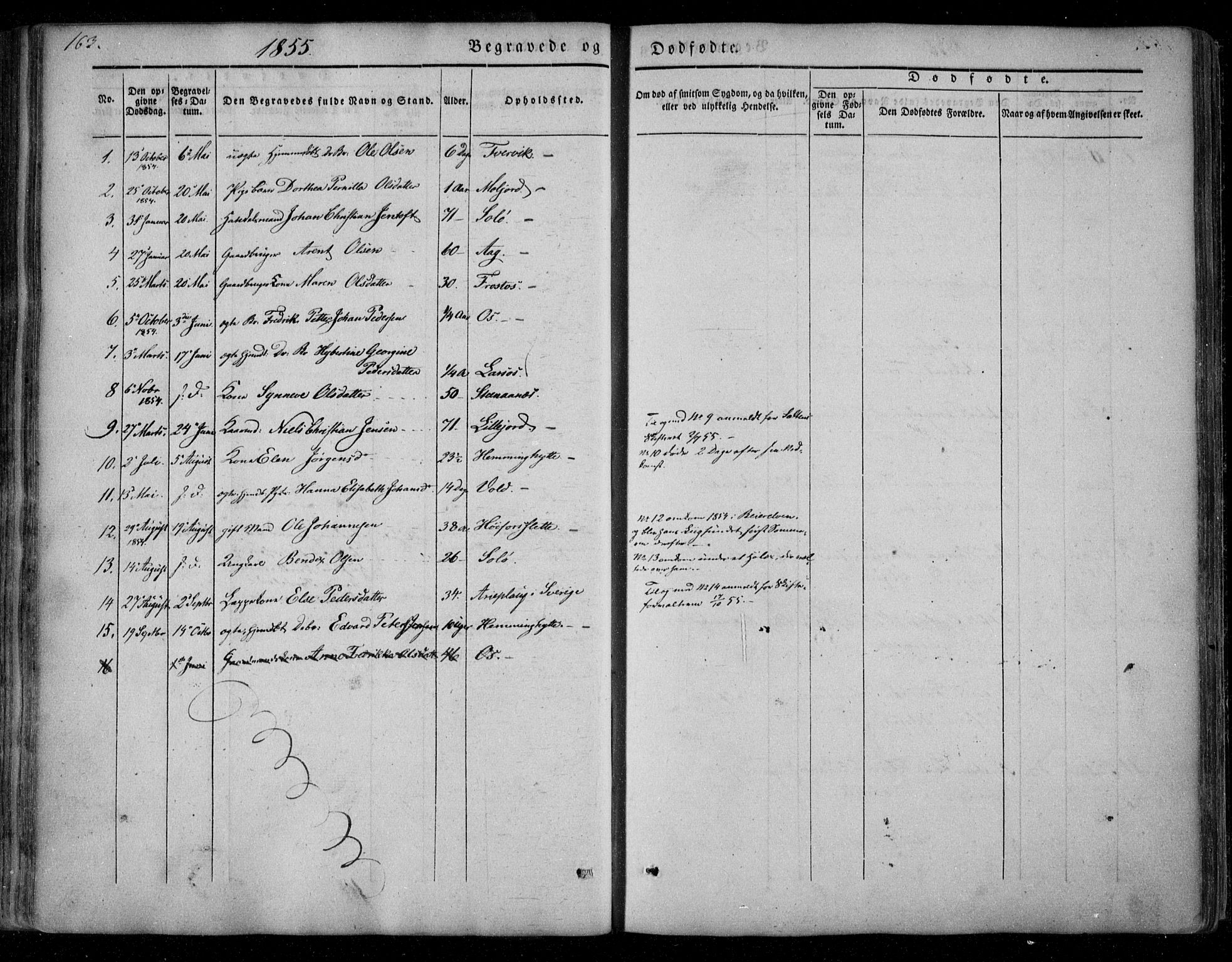 Ministerialprotokoller, klokkerbøker og fødselsregistre - Nordland, AV/SAT-A-1459/846/L0644: Parish register (official) no. 846A02, 1837-1872, p. 163