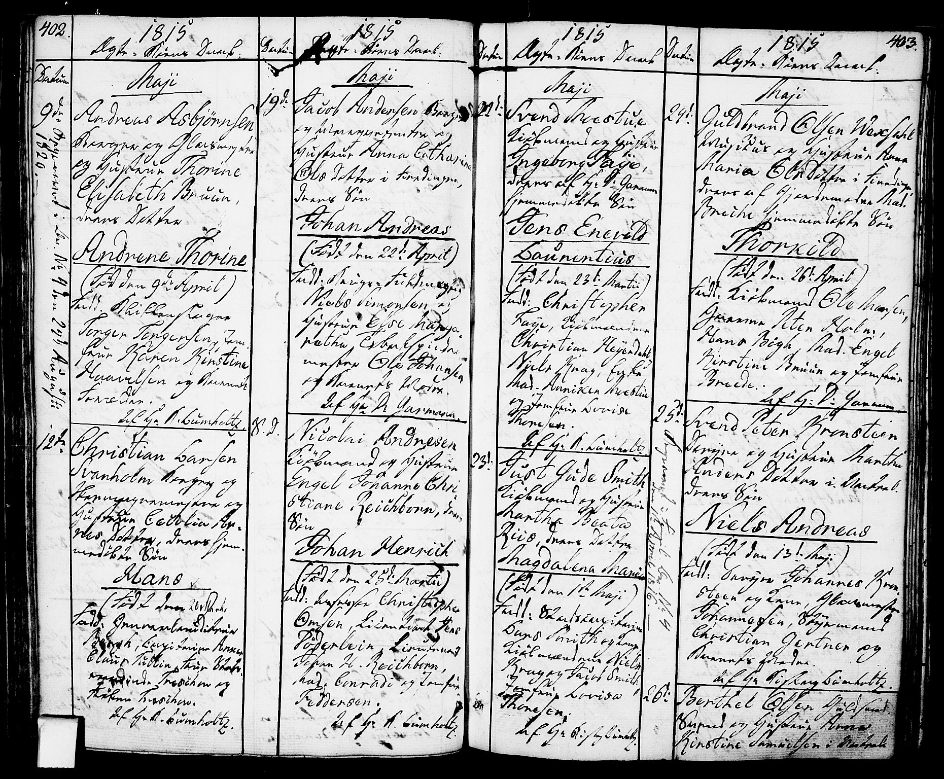Oslo domkirke Kirkebøker, AV/SAO-A-10752/F/Fa/L0006: Parish register (official) no. 6, 1807-1817, p. 402-403