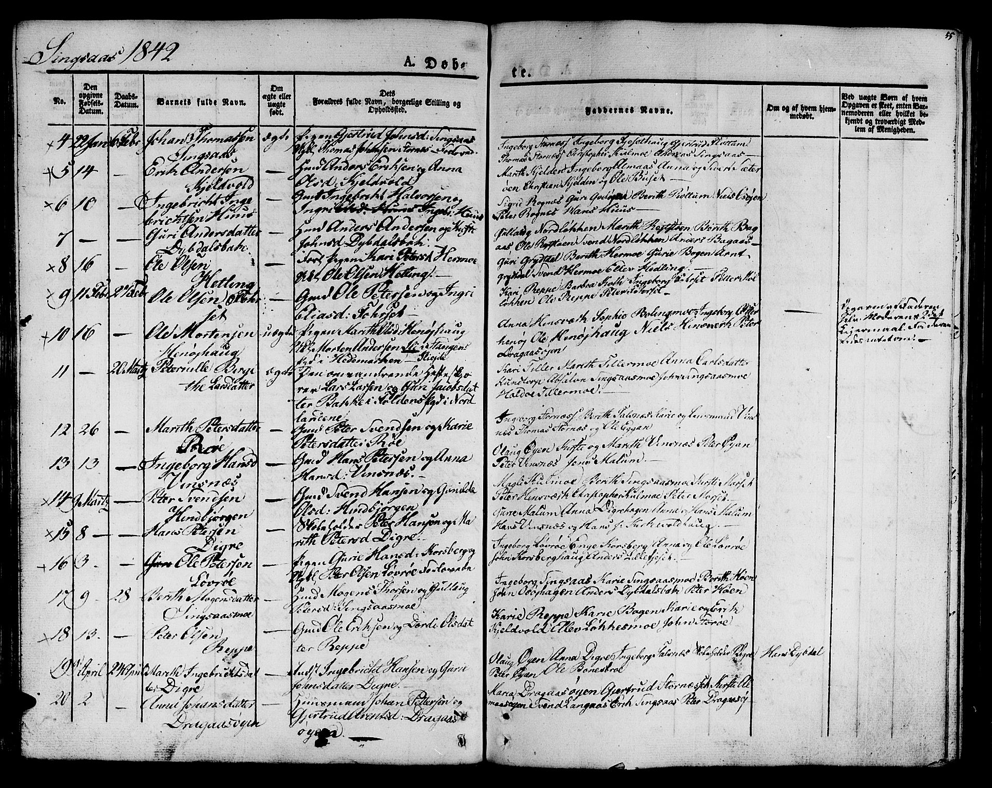 Ministerialprotokoller, klokkerbøker og fødselsregistre - Sør-Trøndelag, SAT/A-1456/685/L0958: Parish register (official) no. 685A04 /2, 1829-1845, p. 55