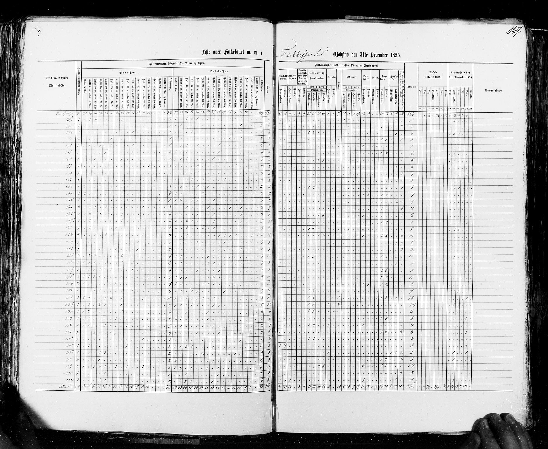 RA, Census 1855, vol. 8: Risør-Vadsø, 1855, p. 167