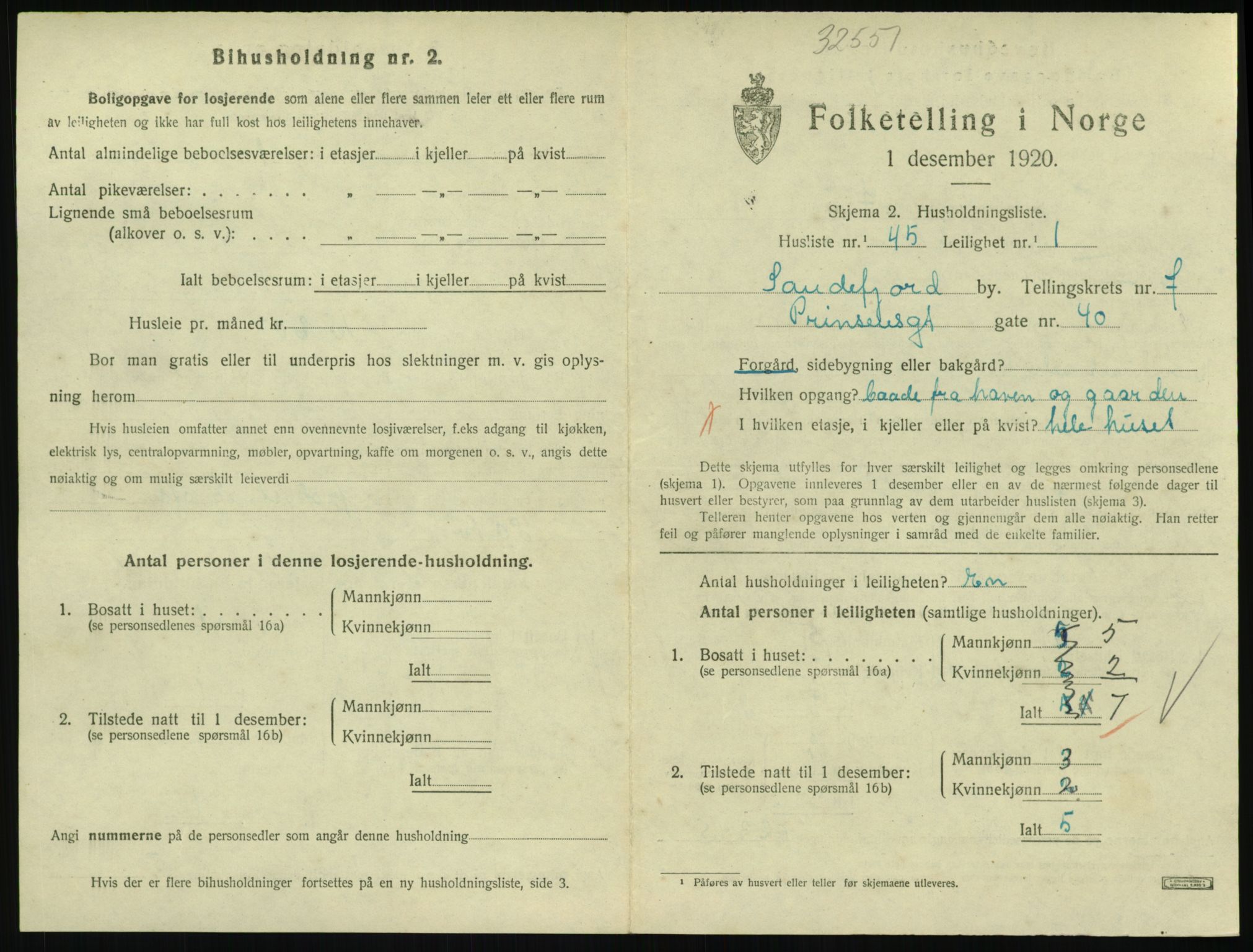 SAKO, 1920 census for Sandefjord, 1920, p. 3174