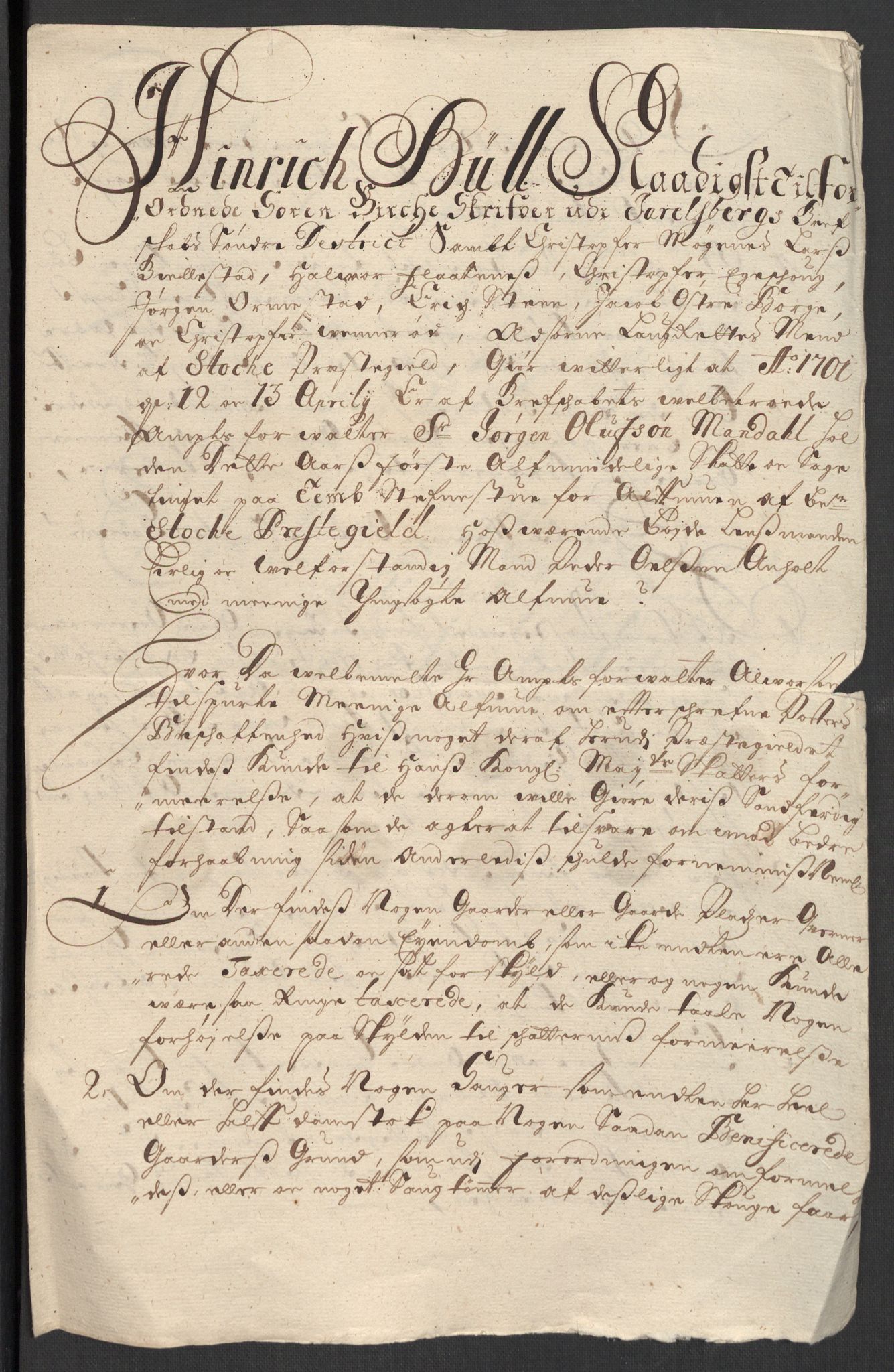 Rentekammeret inntil 1814, Reviderte regnskaper, Fogderegnskap, RA/EA-4092/R32/L1869: Fogderegnskap Jarlsberg grevskap, 1700-1701, p. 285