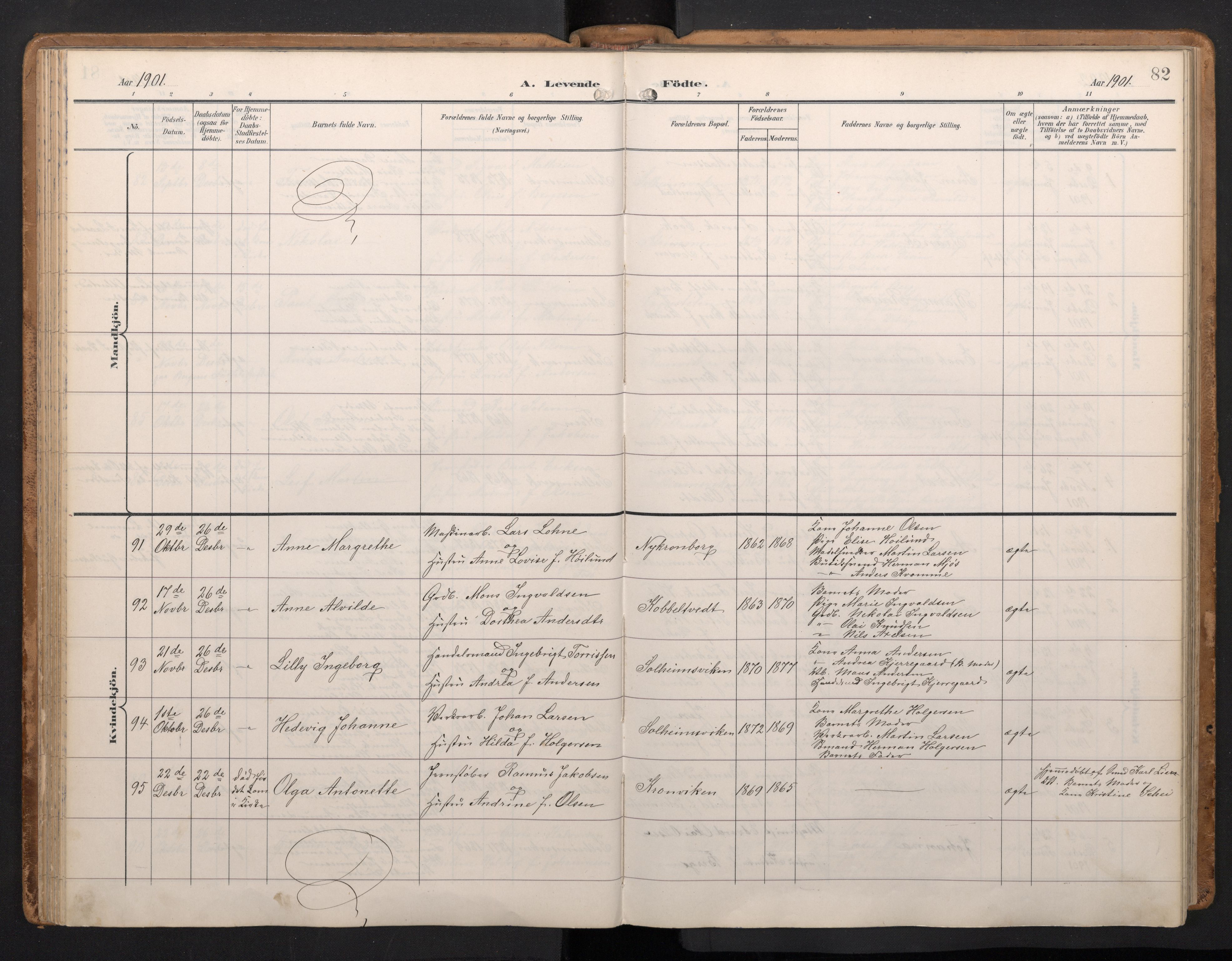 Årstad Sokneprestembete, SAB/A-79301/H/Hab/L0002: Parish register (copy) no. A 2, 1896-1912, p. 81b-82a