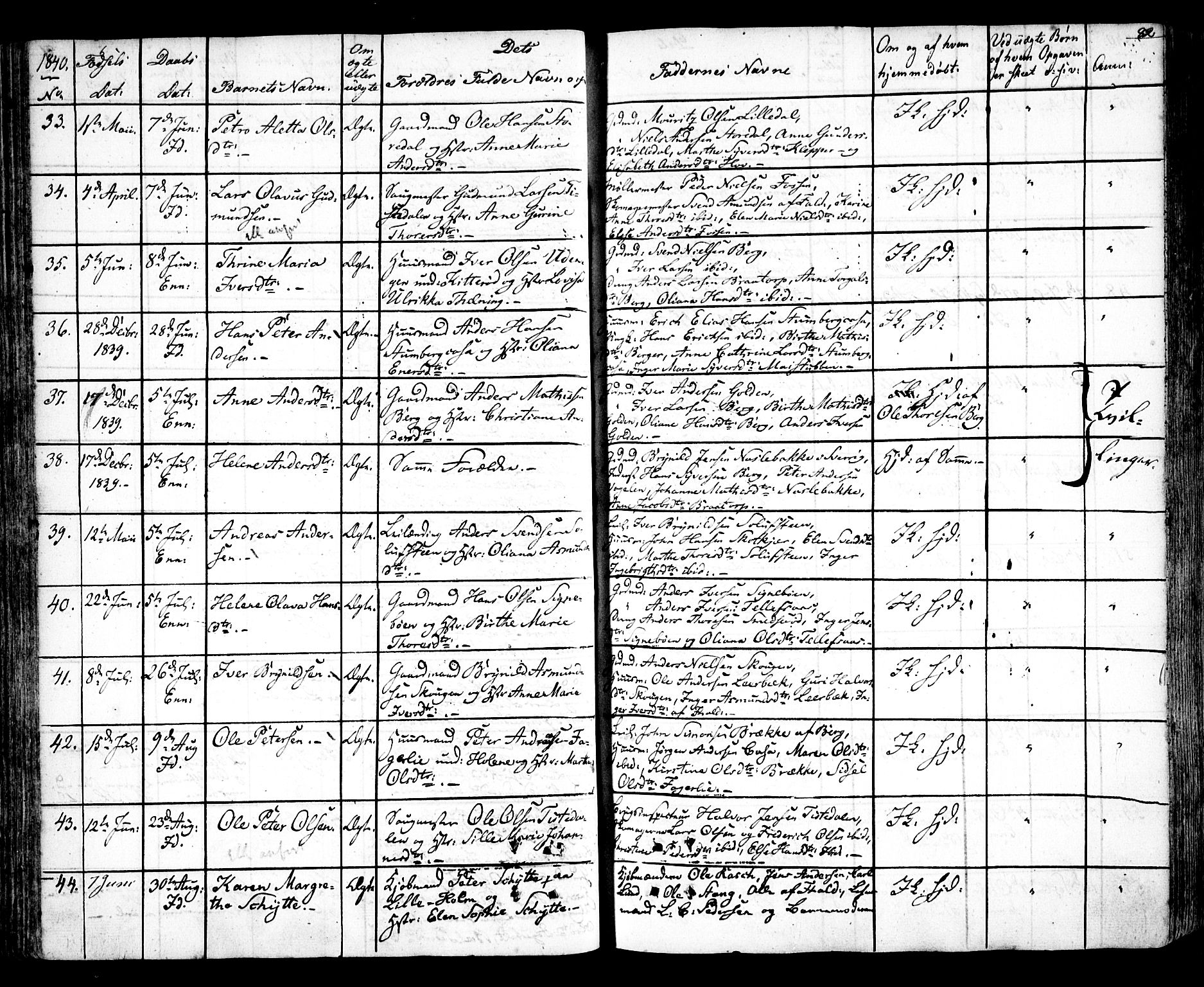 Idd prestekontor Kirkebøker, SAO/A-10911/F/Fc/L0003: Parish register (official) no. III 3, 1832-1847, p. 82