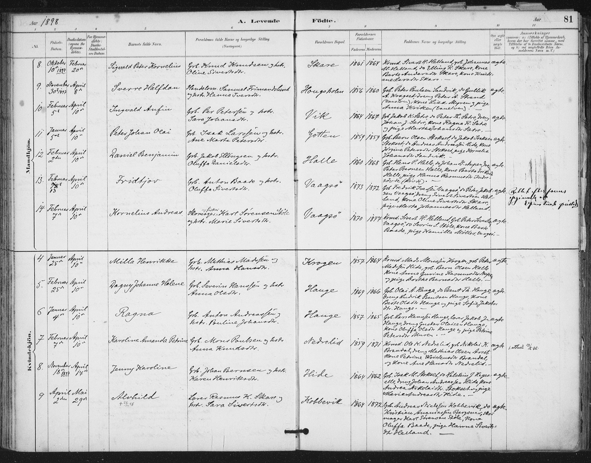 Ministerialprotokoller, klokkerbøker og fødselsregistre - Møre og Romsdal, AV/SAT-A-1454/503/L0037: Parish register (official) no. 503A05, 1884-1900, p. 81