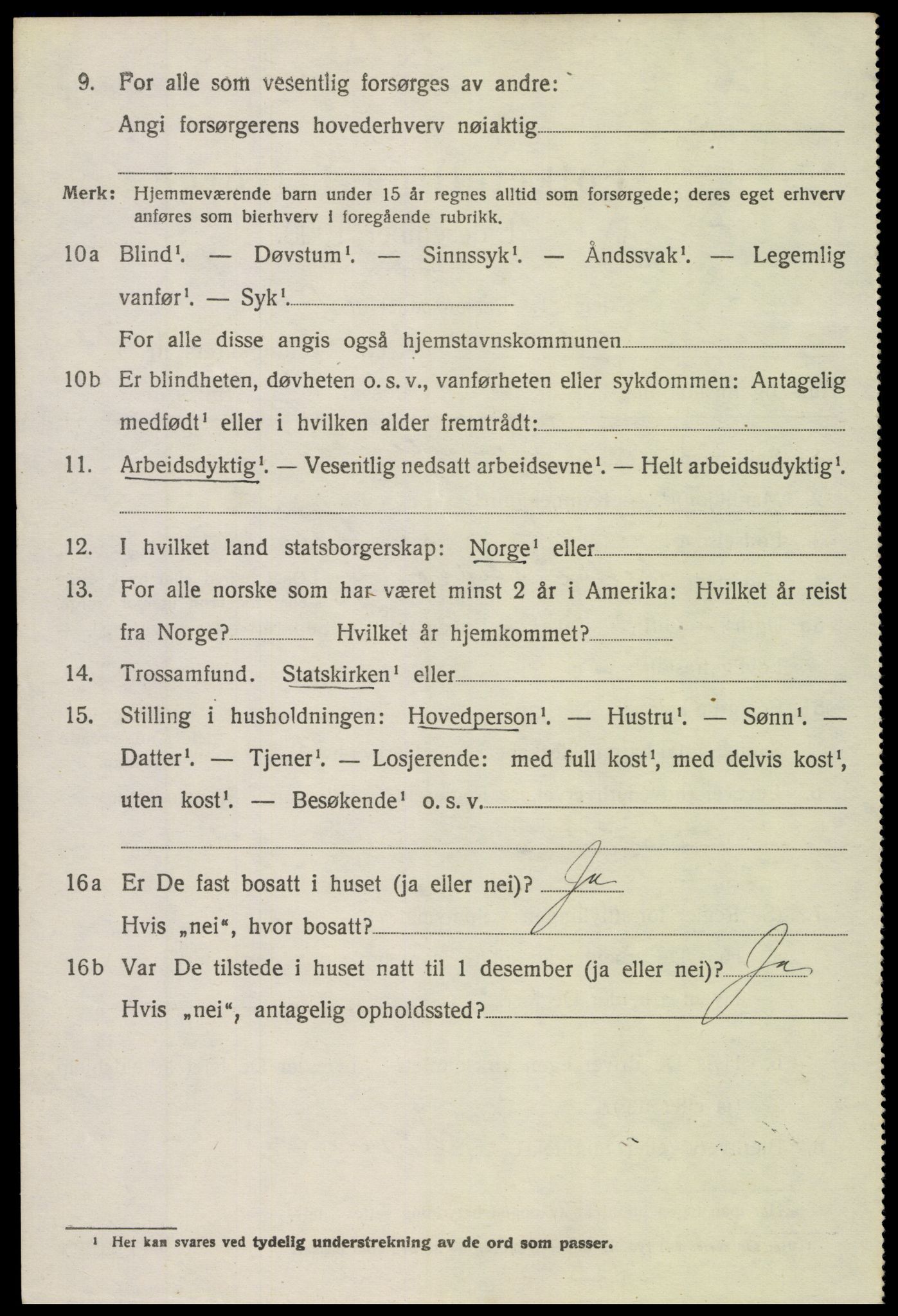 SAH, 1920 census for Vestre Slidre, 1920, p. 3669