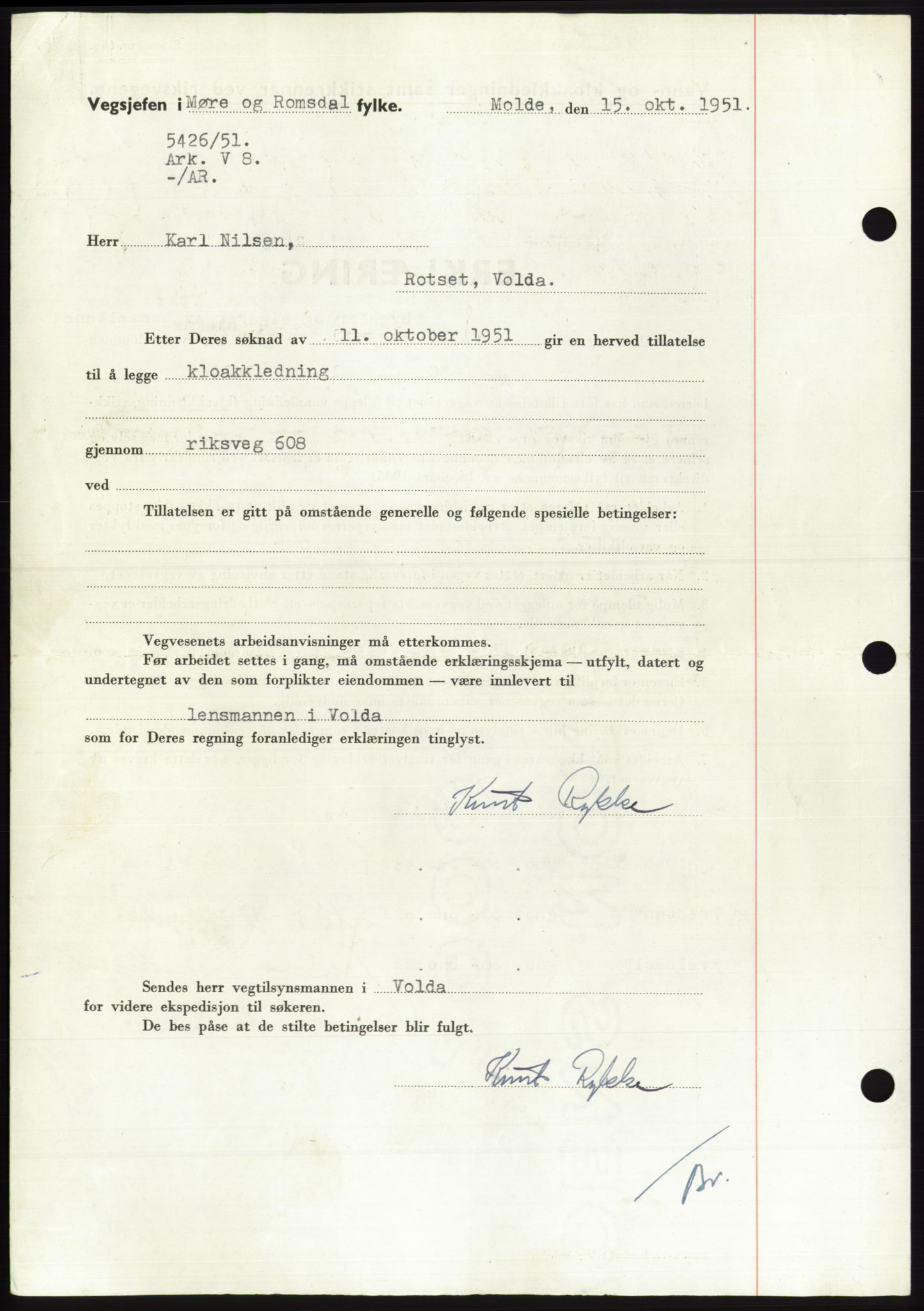 Søre Sunnmøre sorenskriveri, AV/SAT-A-4122/1/2/2C/L0090: Mortgage book no. 16A, 1951-1951, Diary no: : 1958/1951