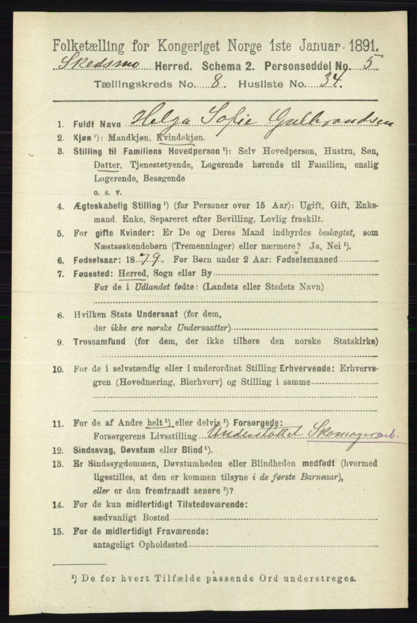 RA, 1891 census for 0231 Skedsmo, 1891, p. 4321