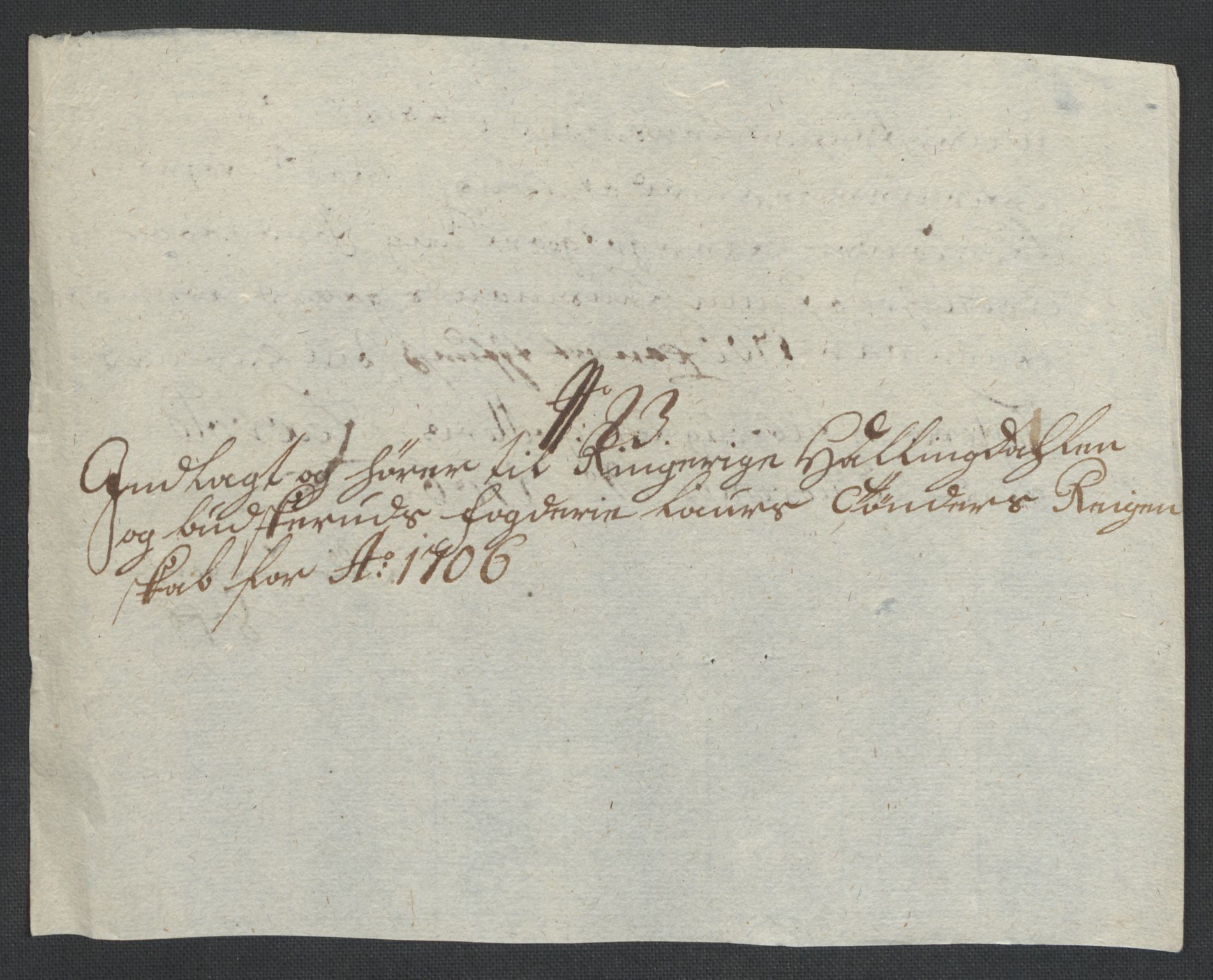 Rentekammeret inntil 1814, Reviderte regnskaper, Fogderegnskap, AV/RA-EA-4092/R22/L1465: Fogderegnskap Ringerike, Hallingdal og Buskerud, 1706, p. 311