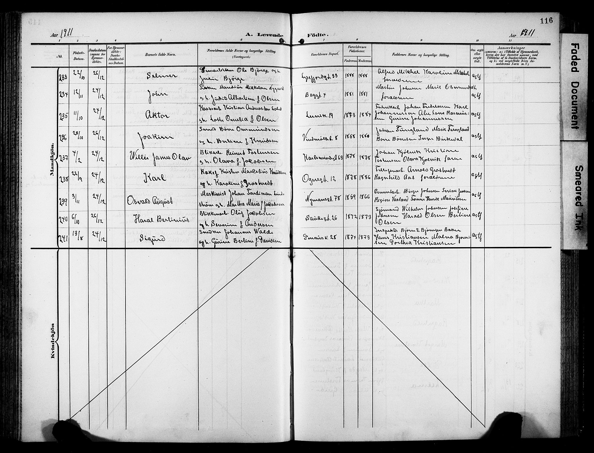 St. Johannes sokneprestkontor, AV/SAST-A-101814/001/30/30BB/L0006: Parish register (copy) no. B 6, 1907-1917, p. 116