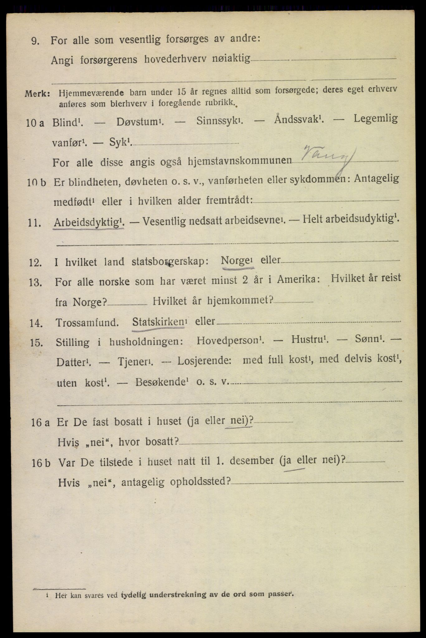 SAH, 1920 census for Brandval, 1920, p. 4367