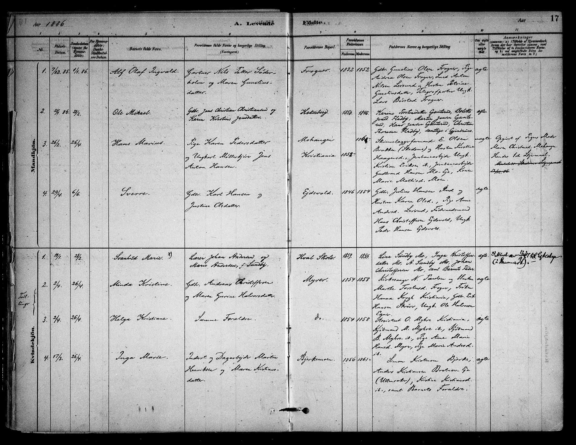 Sørum prestekontor Kirkebøker, AV/SAO-A-10303/F/Fb/L0001: Parish register (official) no. II 1, 1878-1915, p. 17