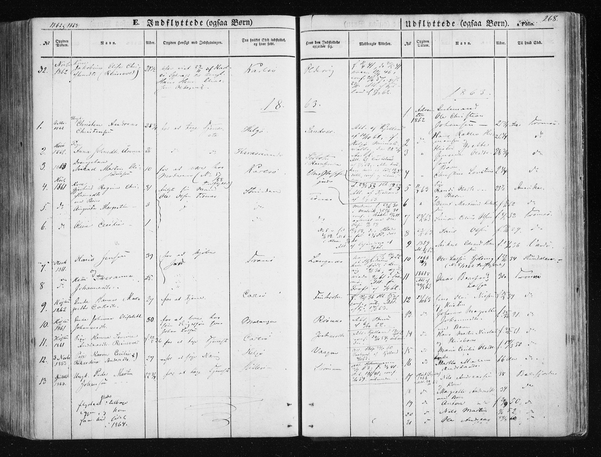 Tromsøysund sokneprestkontor, SATØ/S-1304/G/Ga/L0001kirke: Parish register (official) no. 1, 1856-1867, p. 268