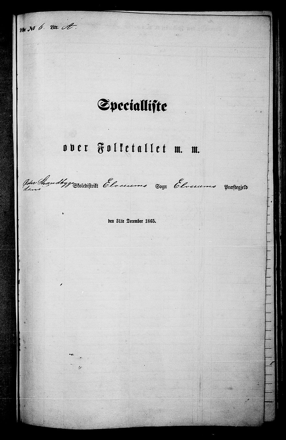 RA, 1865 census for Elverum, 1865, p. 136