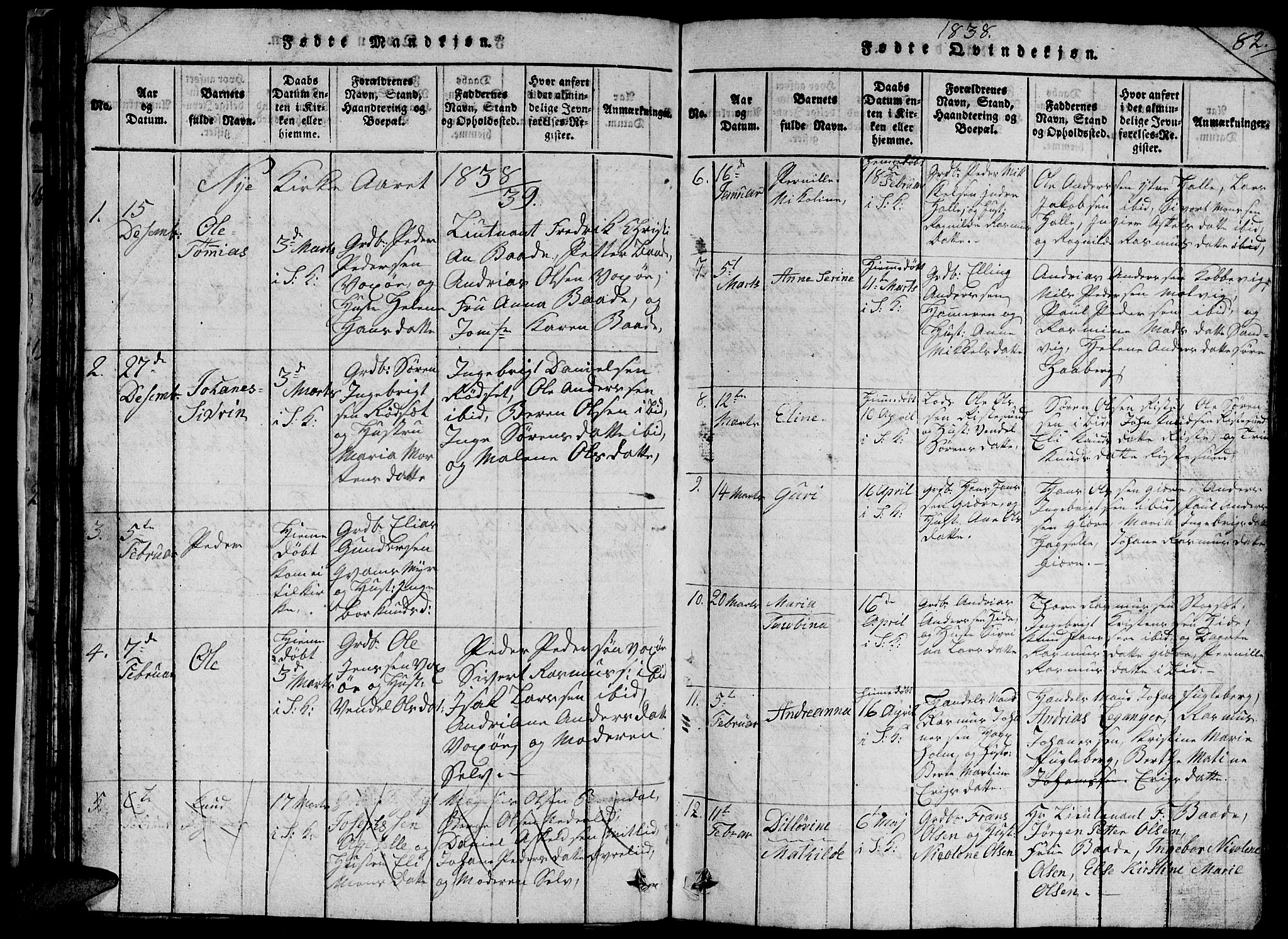 Ministerialprotokoller, klokkerbøker og fødselsregistre - Møre og Romsdal, SAT/A-1454/503/L0046: Parish register (copy) no. 503C01, 1816-1842, p. 82