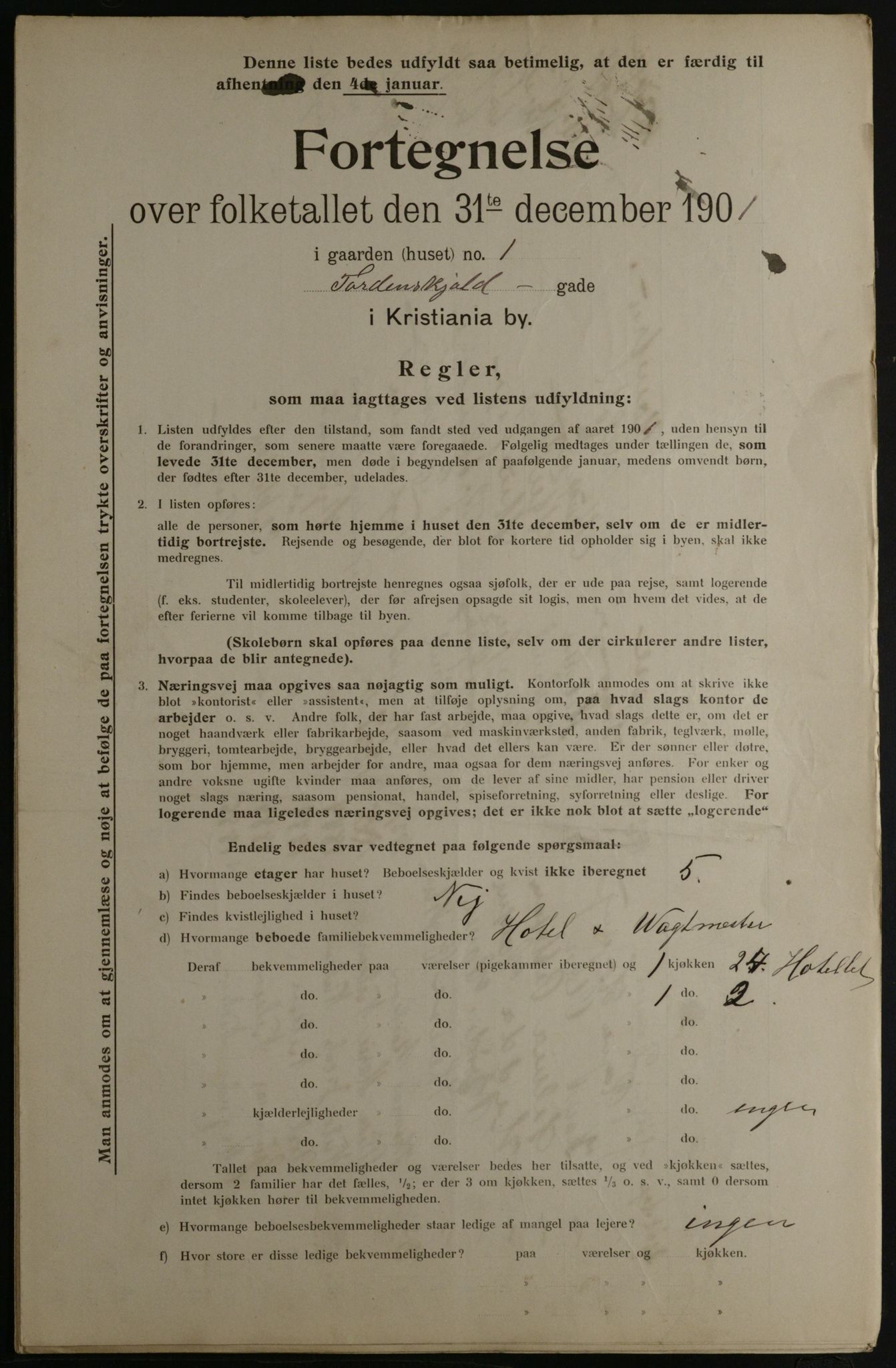OBA, Municipal Census 1901 for Kristiania, 1901, p. 17454