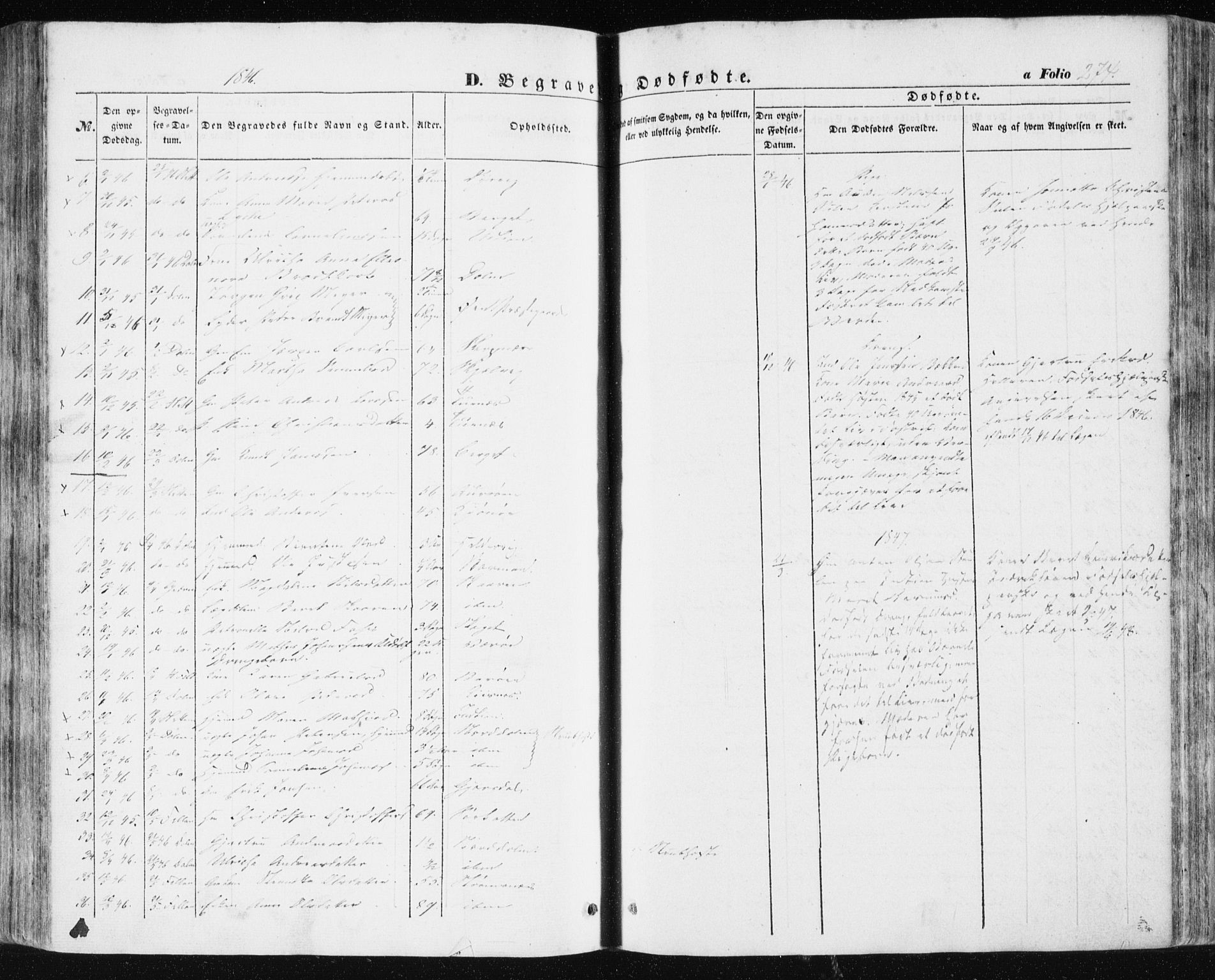 Ministerialprotokoller, klokkerbøker og fødselsregistre - Sør-Trøndelag, SAT/A-1456/634/L0529: Parish register (official) no. 634A05, 1843-1851, p. 274