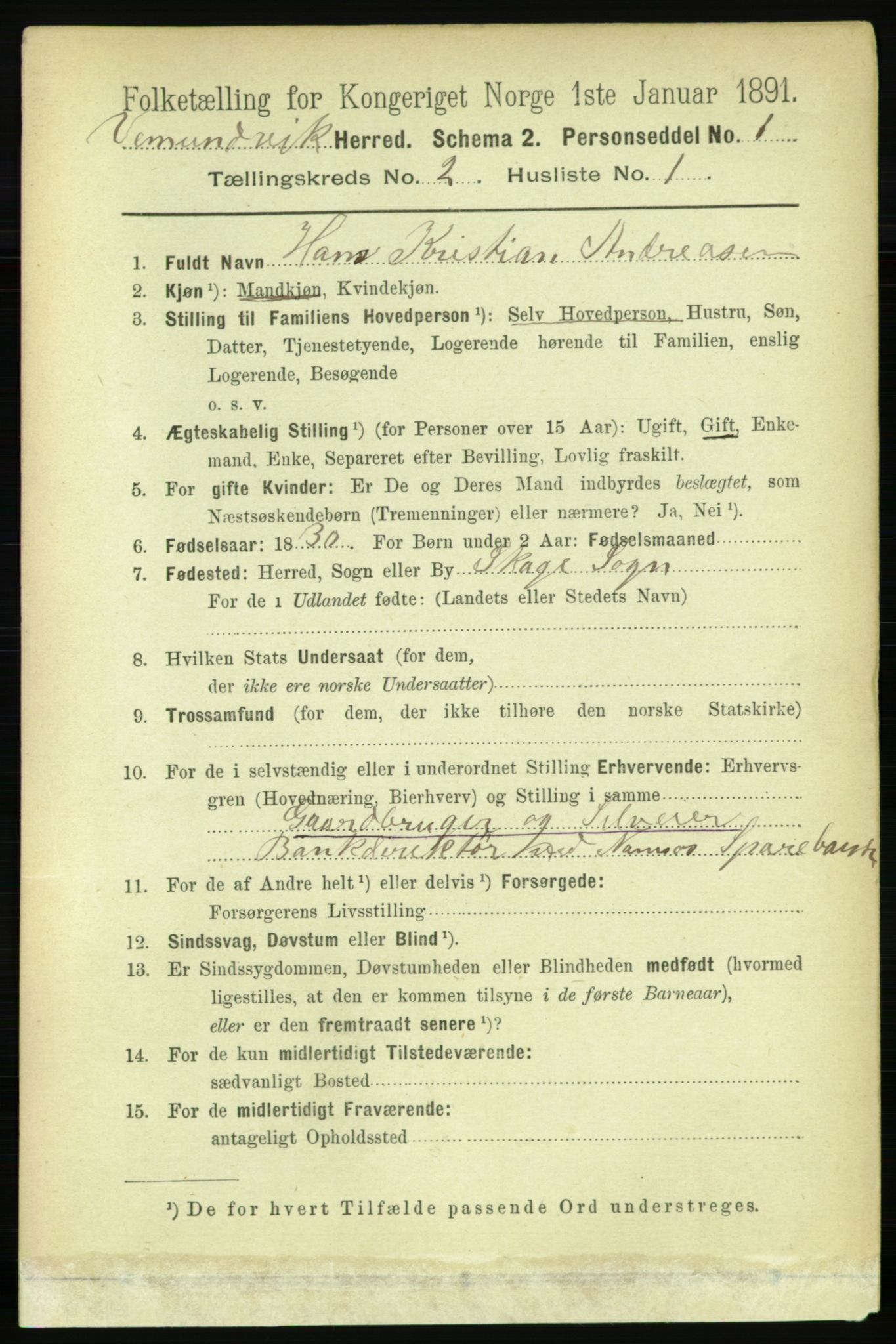 RA, 1891 census for 1745 Vemundvik, 1891, p. 566