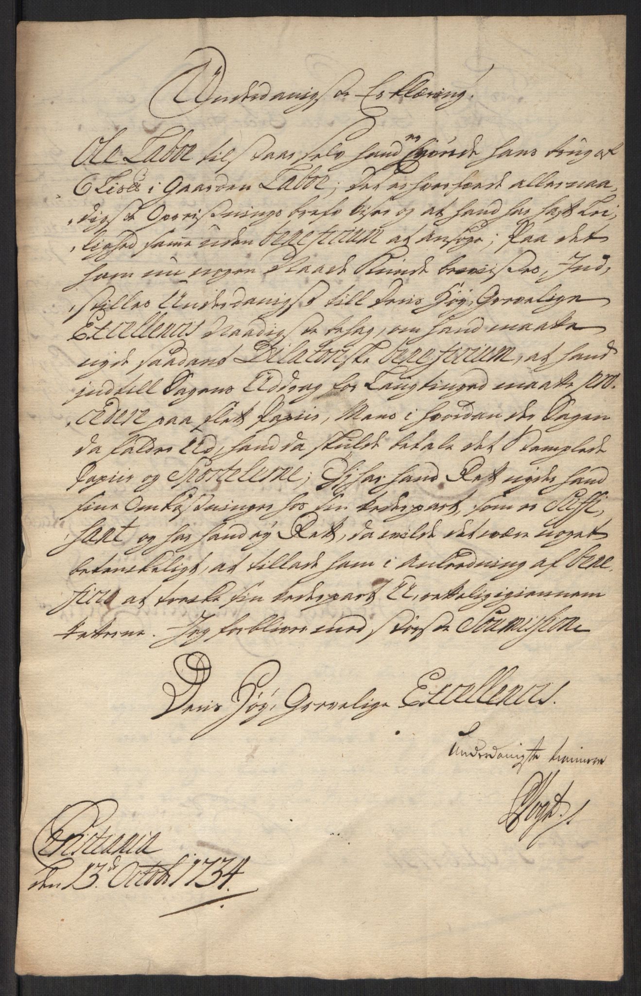 Stattholderembetet 1572-1771, AV/RA-EA-2870/Ef/L0107: Brev fra embetsmenn og andre, 1733-1734, p. 398