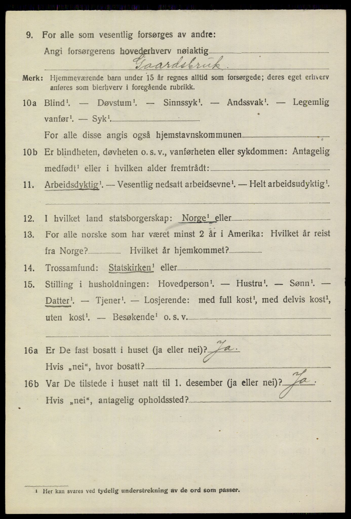 SAKO, 1920 census for Sannidal, 1920, p. 5390