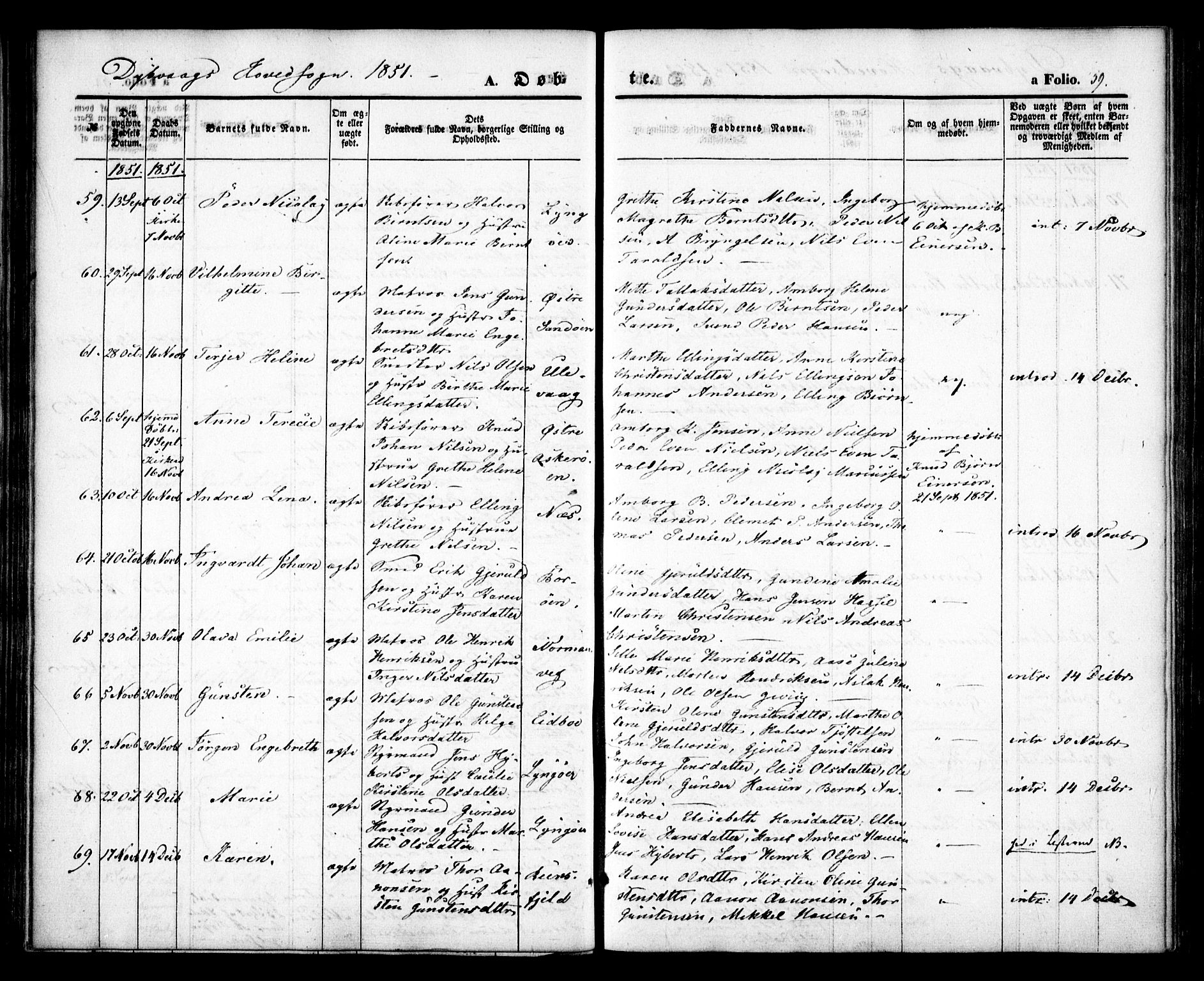 Dypvåg sokneprestkontor, AV/SAK-1111-0007/F/Fa/Faa/L0005: Parish register (official) no. A 5, 1841-1854, p. 59