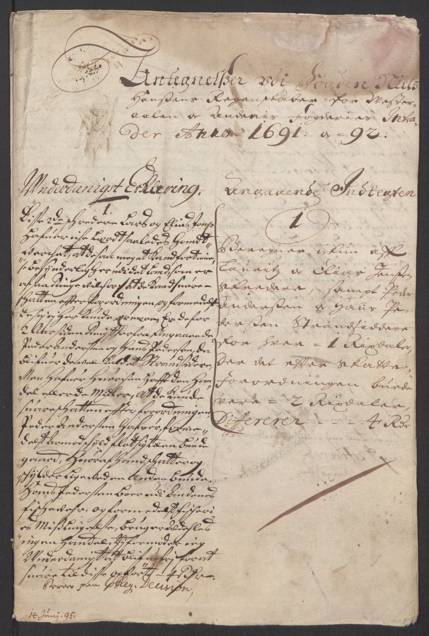 Rentekammeret inntil 1814, Reviderte regnskaper, Fogderegnskap, AV/RA-EA-4092/R67/L4676: Fogderegnskap Vesterålen, Andenes og Lofoten, 1691-1693, p. 223