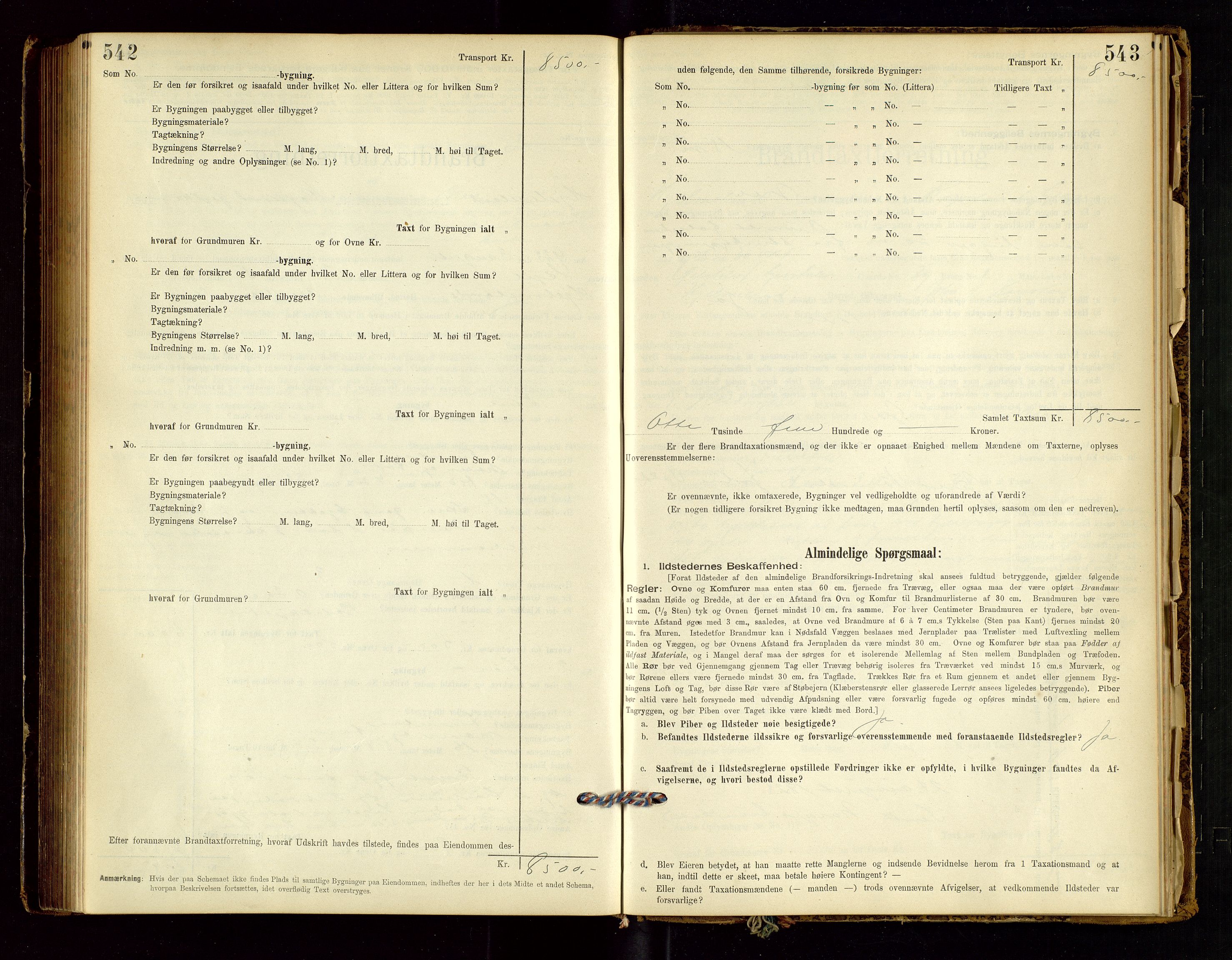 Hjelmeland lensmannskontor, AV/SAST-A-100439/Gob/L0001: "Brandtaxationsprotokol", 1895-1932, p. 542-543