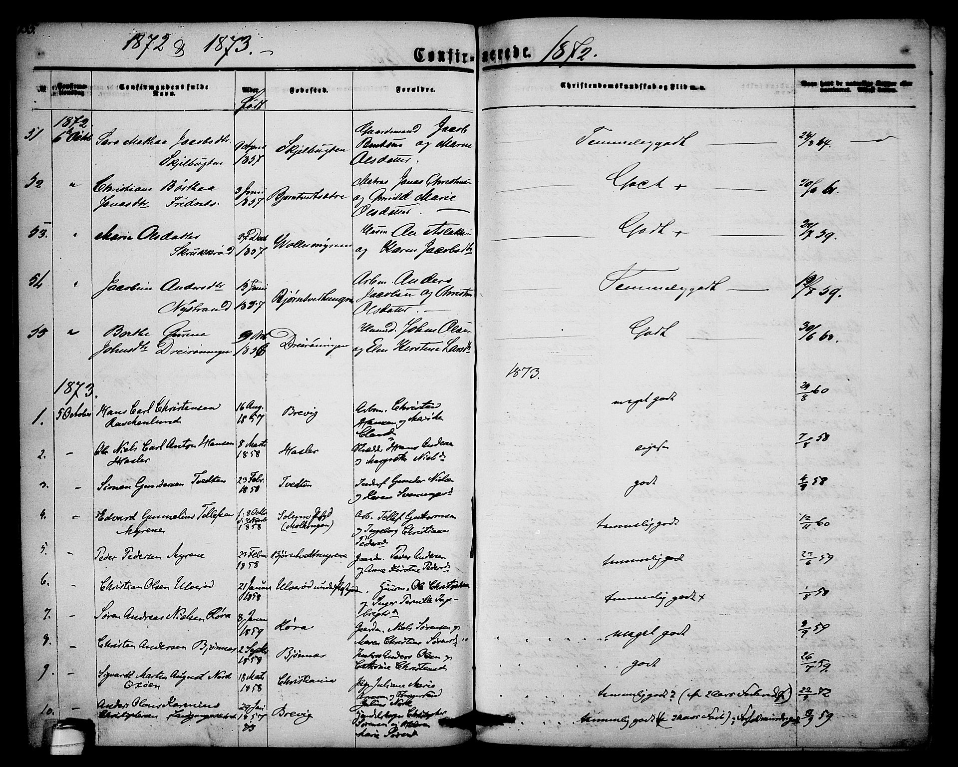Eidanger kirkebøker, SAKO/A-261/G/Ga/L0001: Parish register (copy) no. 1, 1863-1878, p. 135