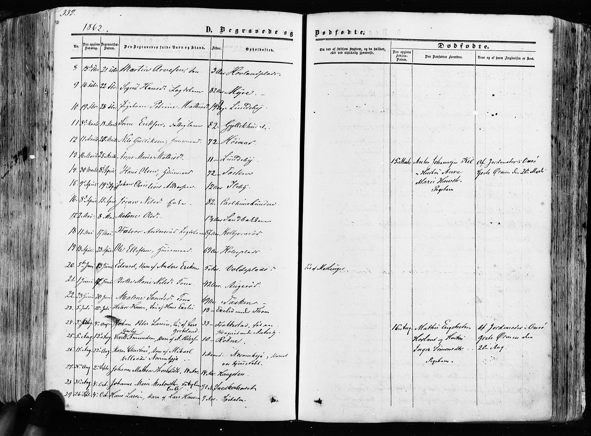 Råde prestekontor kirkebøker, AV/SAO-A-2009/F/Fa/L0006: Parish register (official) no. 6, 1854-1877, p. 339