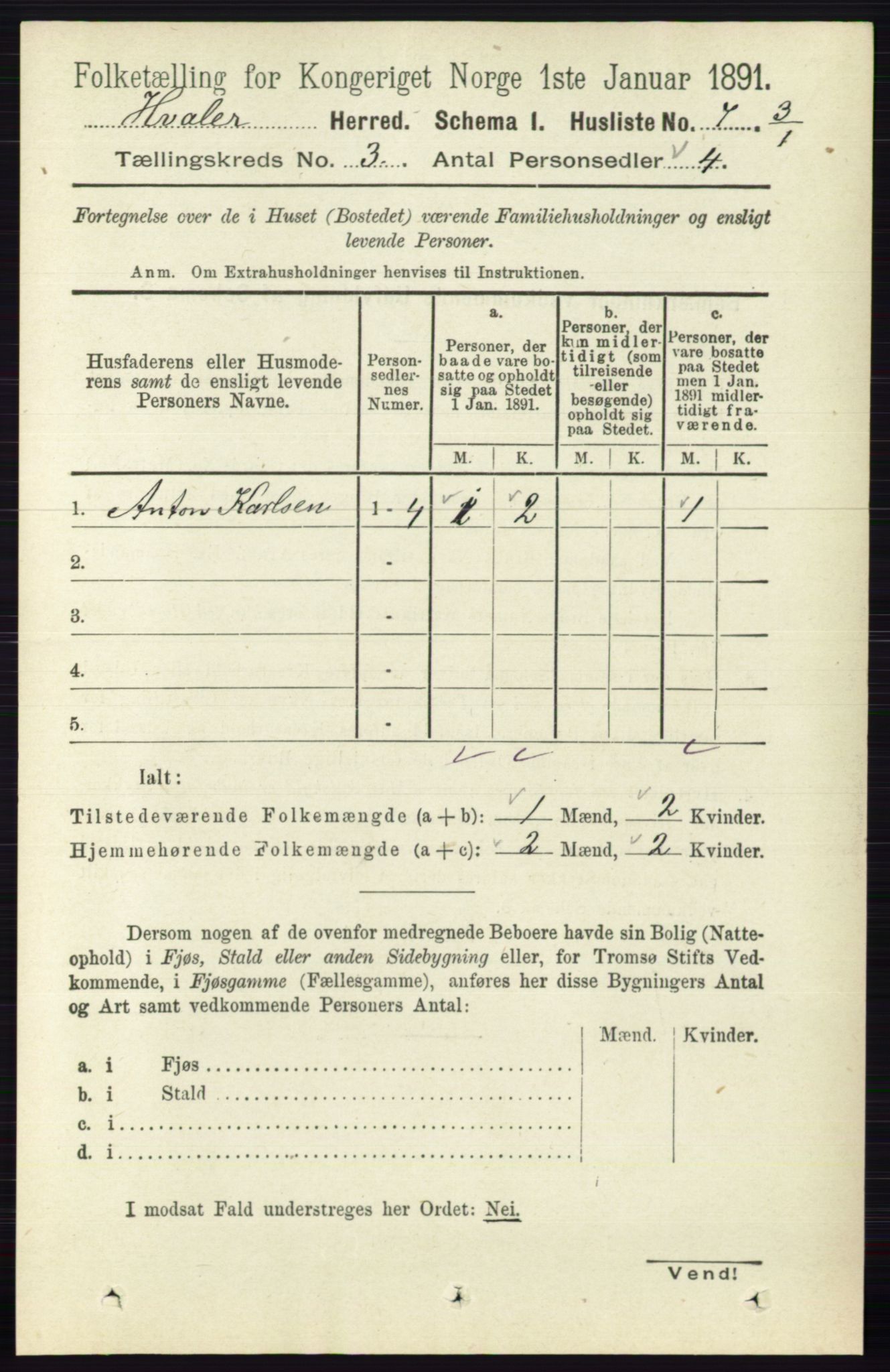 RA, 1891 census for 0111 Hvaler, 1891, p. 1746