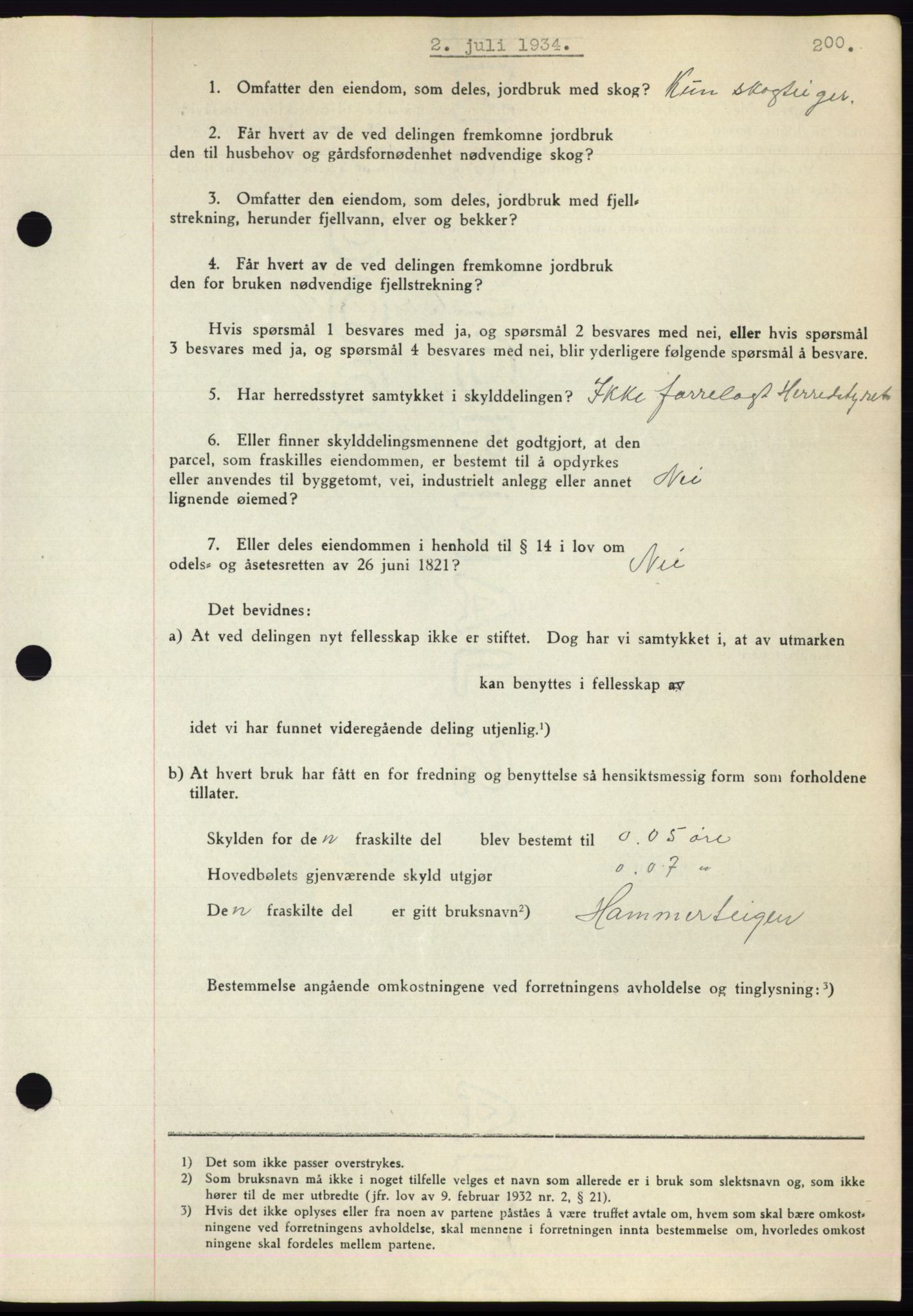 Romsdal sorenskriveri, AV/SAT-A-4149/1/2/2C/L0065: Mortgage book no. 59, 1934-1934, Deed date: 02.07.1934