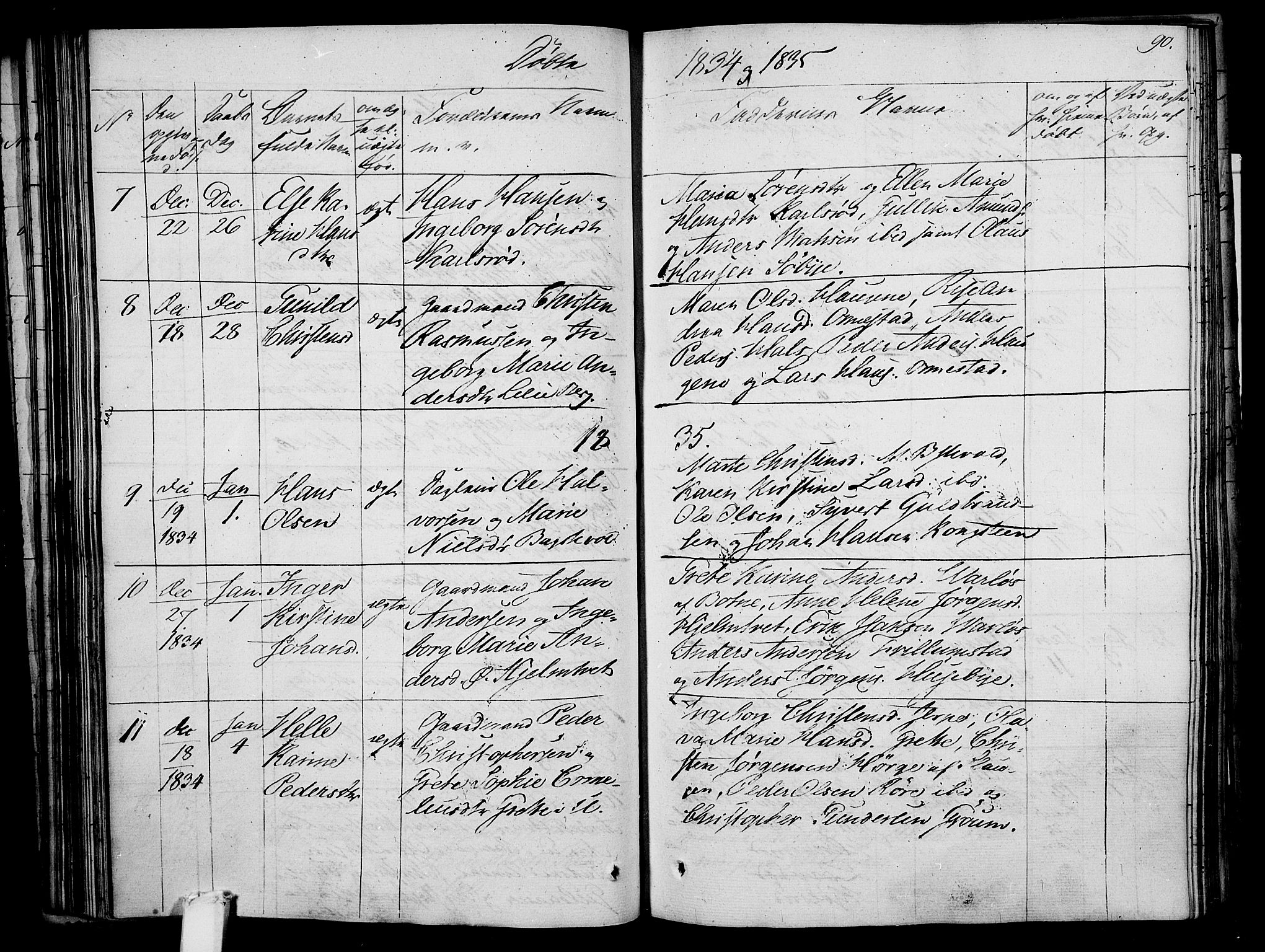 Våle kirkebøker, AV/SAKO-A-334/F/Fa/L0008: Parish register (official) no. I 8, 1824-1844, p. 90