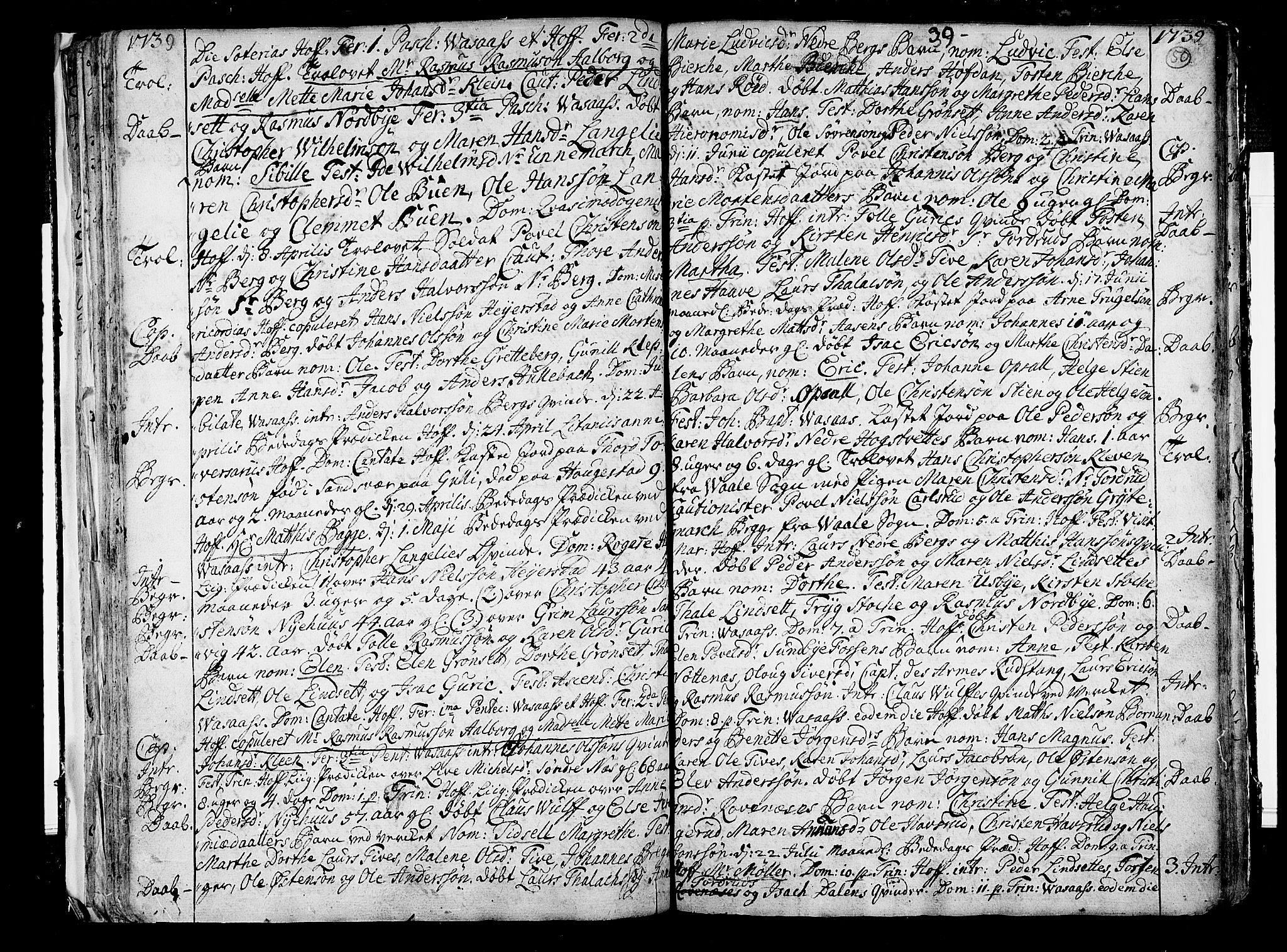 Hof kirkebøker, AV/SAKO-A-64/F/Fa/L0001: Parish register (official) no. I 1, 1704-1745, p. 50