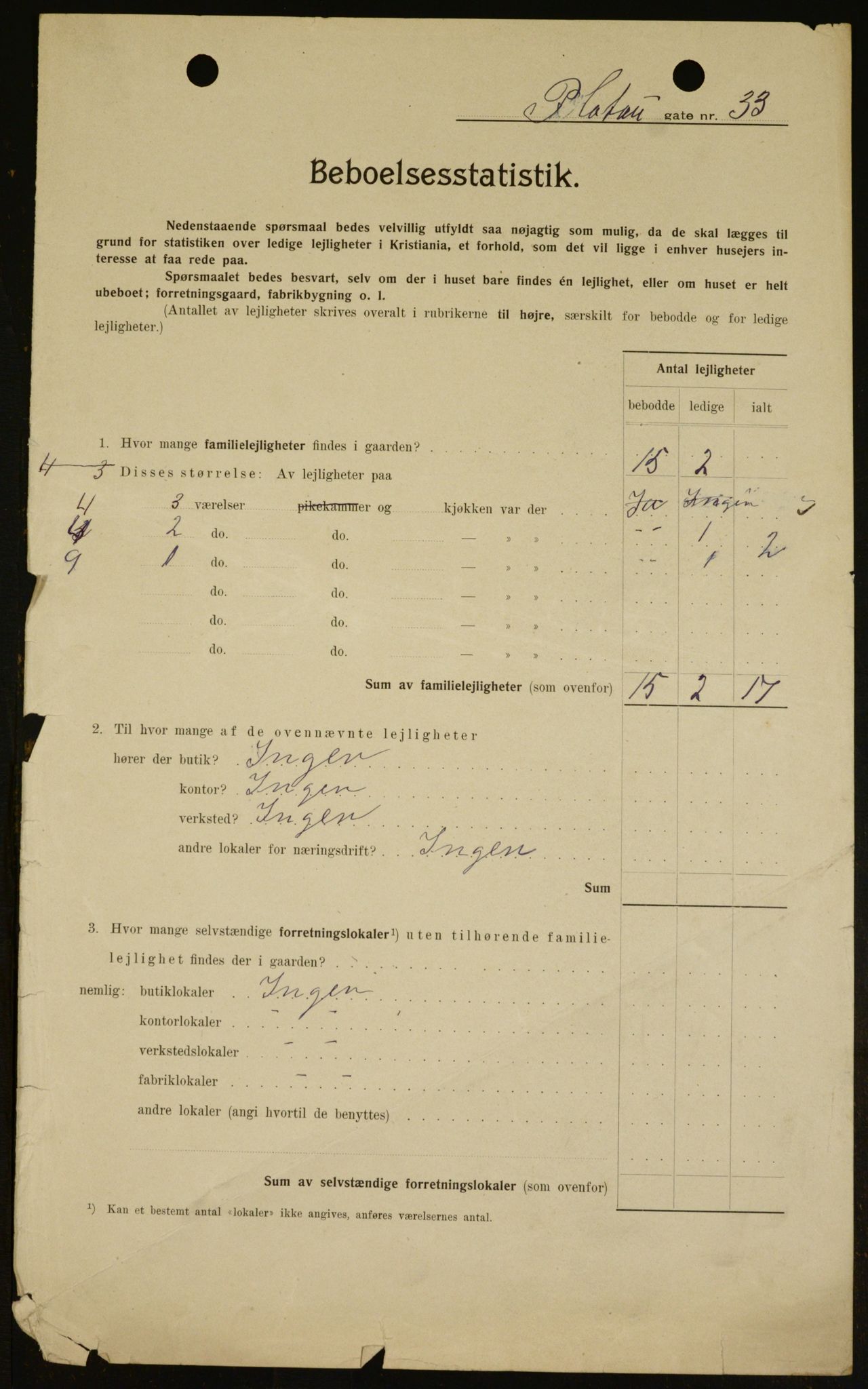 OBA, Municipal Census 1909 for Kristiania, 1909, p. 73224