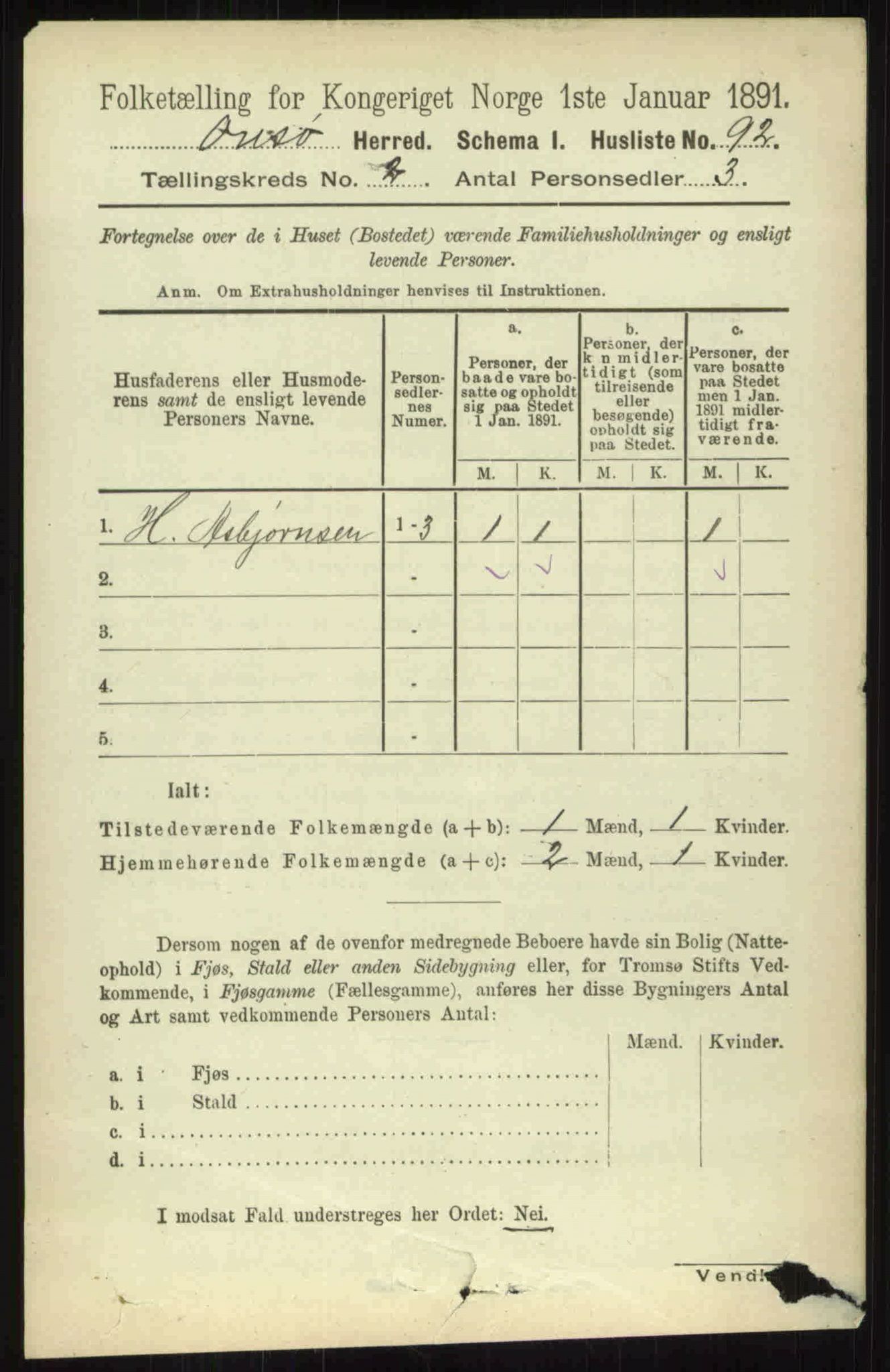 RA, 1891 census for 0134 Onsøy, 1891, p. 996