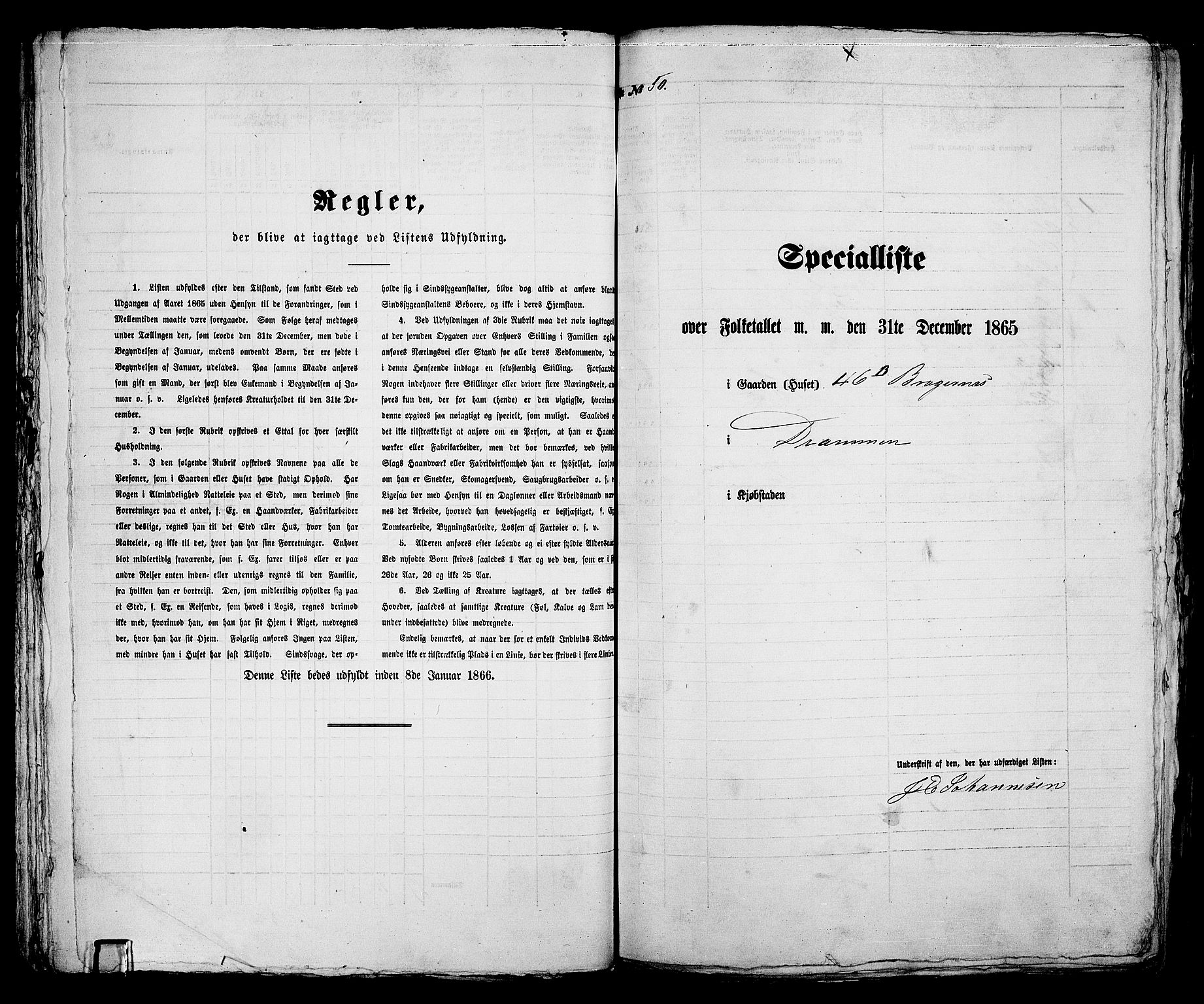 RA, 1865 census for Bragernes in Drammen, 1865, p. 119