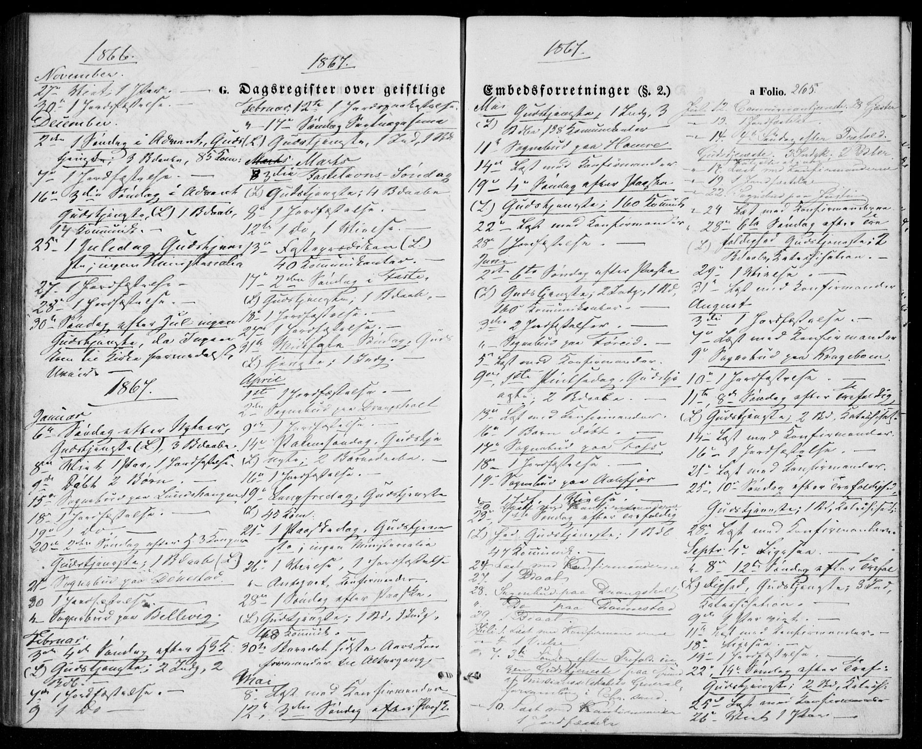 Tveit sokneprestkontor, AV/SAK-1111-0043/F/Fa/L0005: Parish register (official) no. A 5, 1853-1871, p. 265