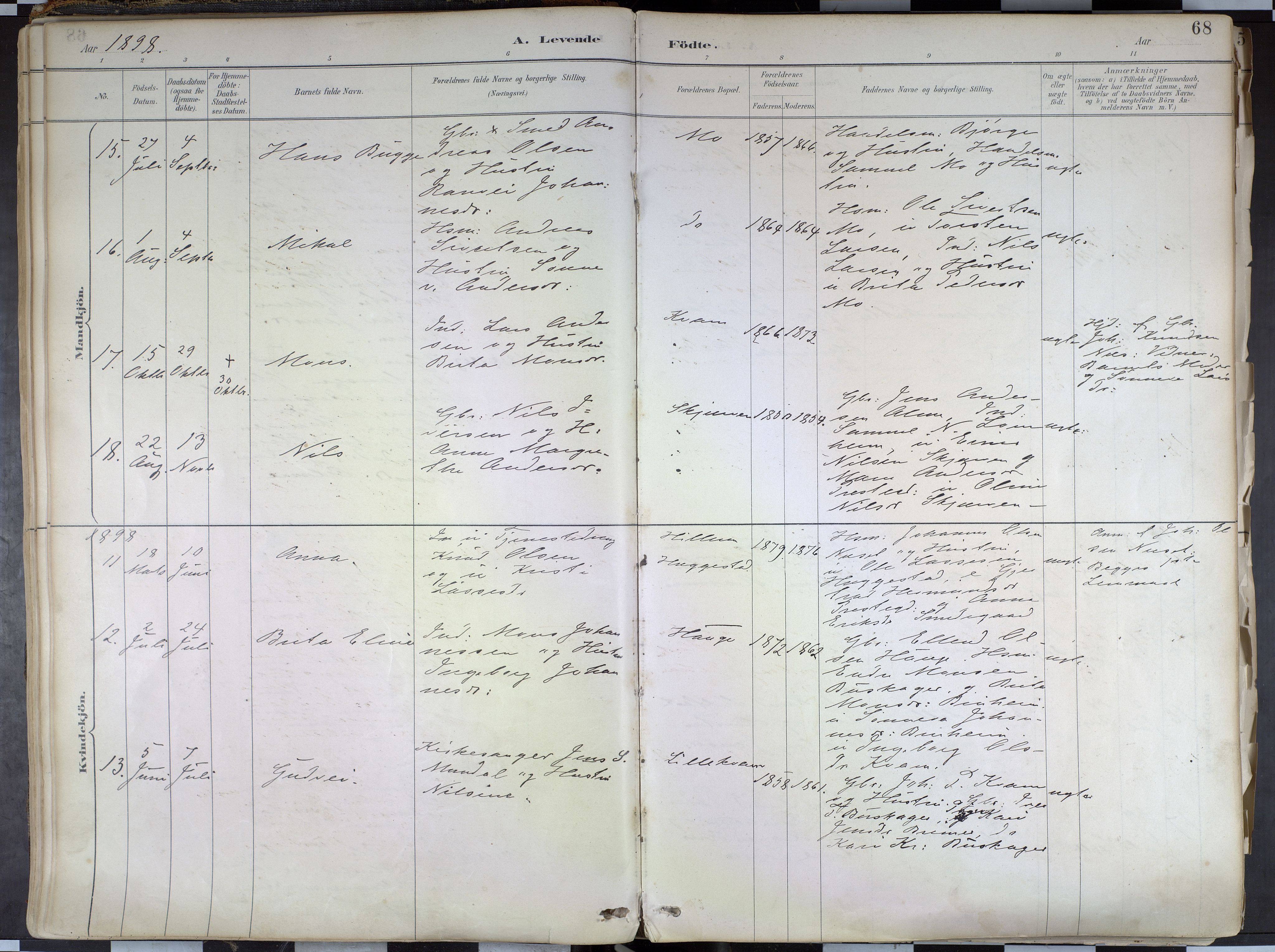 Hafslo sokneprestembete, AV/SAB-A-80301/H/Haa/Haab/L0001: Parish register (official) no. B 1, 1886-1945, p. 68