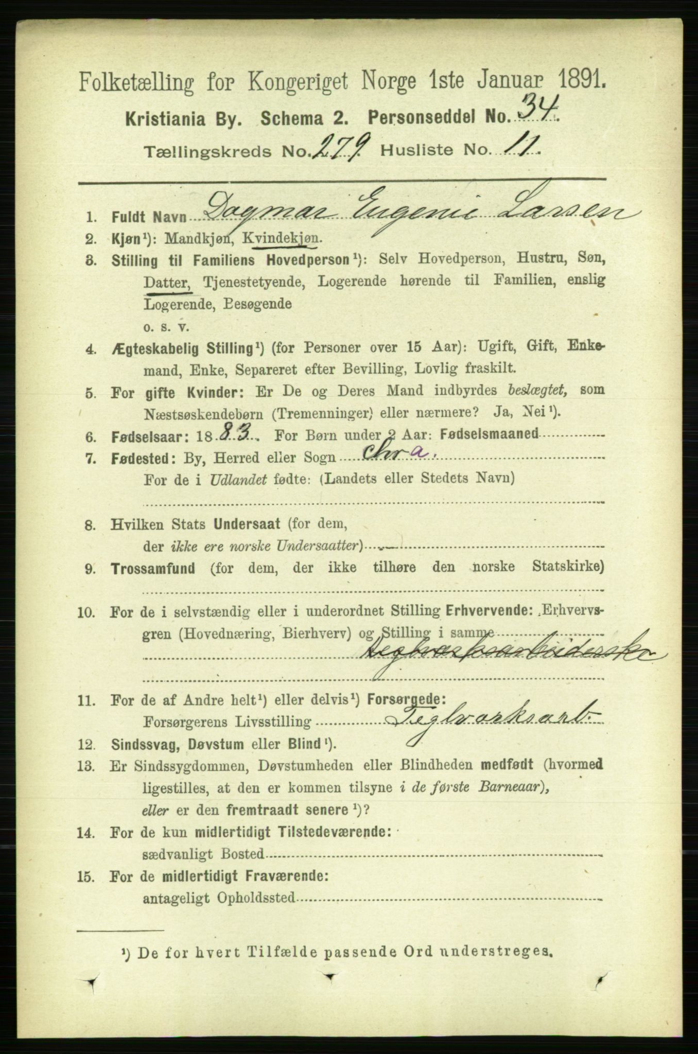 RA, 1891 census for 0301 Kristiania, 1891, p. 169579
